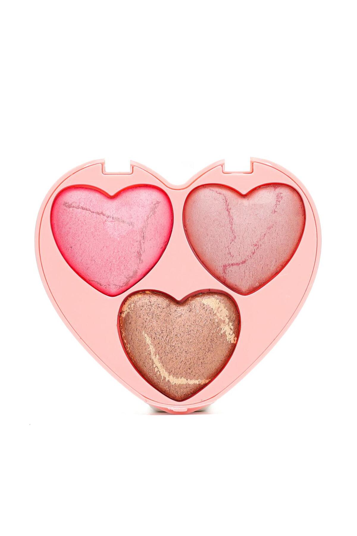 Roesıa Rose Cosmetics Rose Valentin 3'lü Büyük Boy Allık Paleti