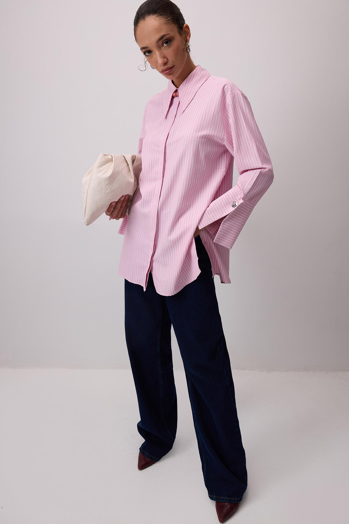 Touche Prive WIDE CUFF STRIPED SHIRT