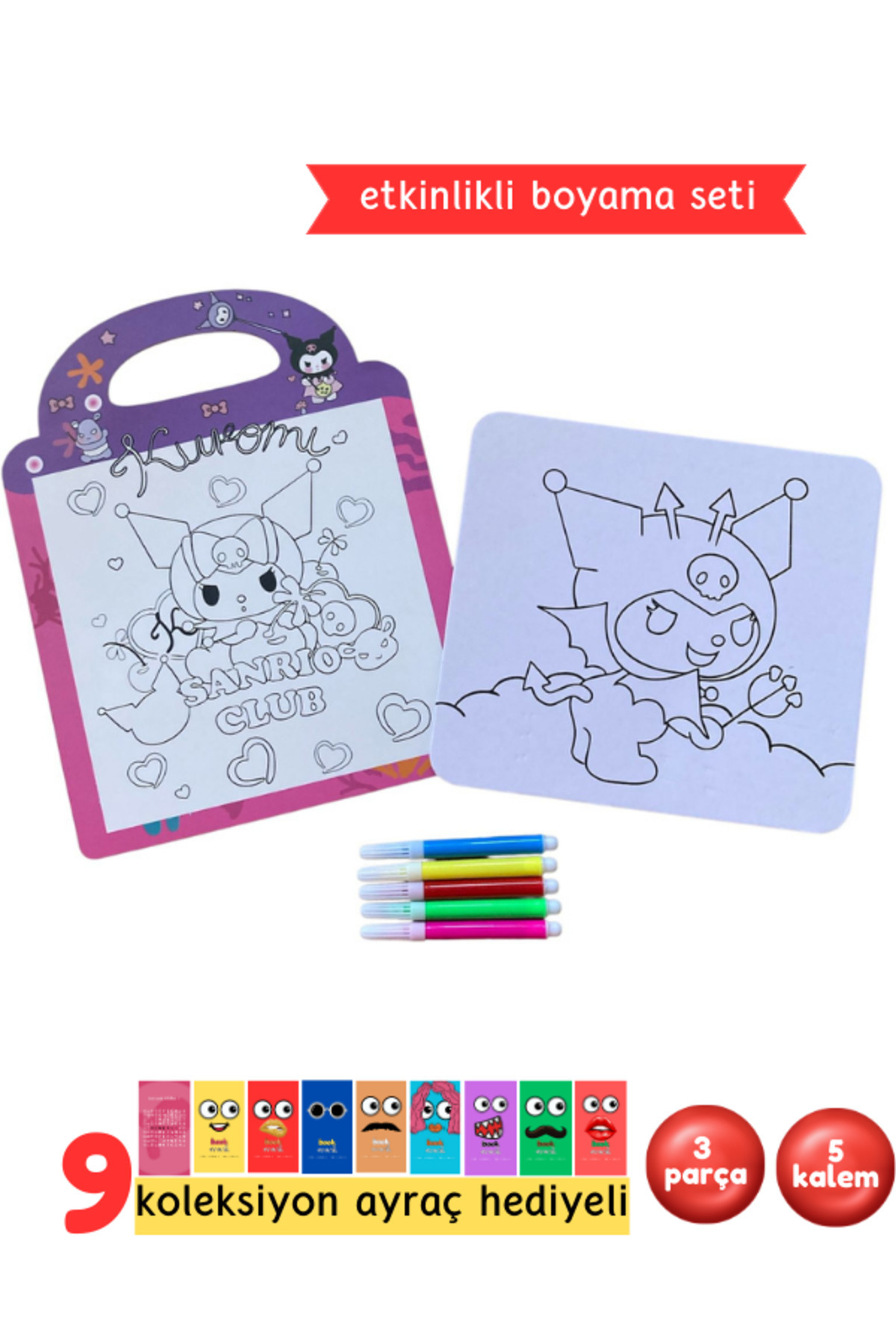 Pembe Yayınevi Kuromi Boyama Seti - Etkinlikli Boyama Seti