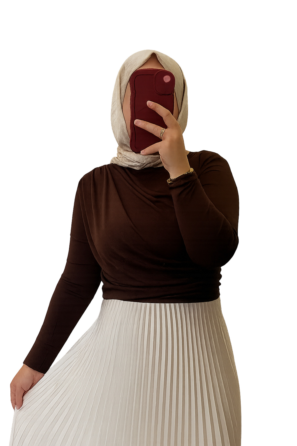 unika boutique Kadın Büzgü Detaylı Dik Yaka Sandy Bluz görsel 2