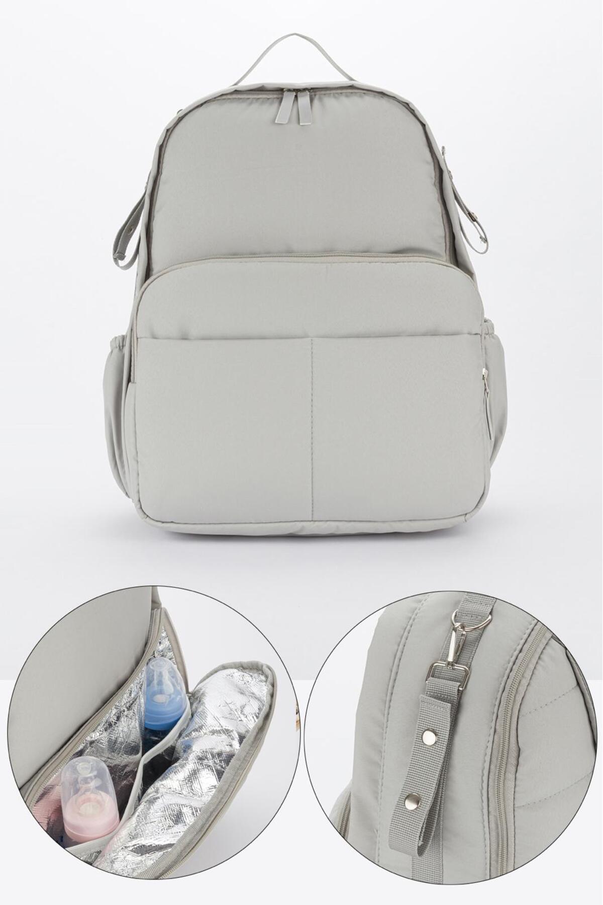 Avşar Baby Lüx Premium Jumbo Boy Anne Bebek Bakım Sırt Çantası Biberon Termos Gözlü fotoğrafı 4 (önizleme)