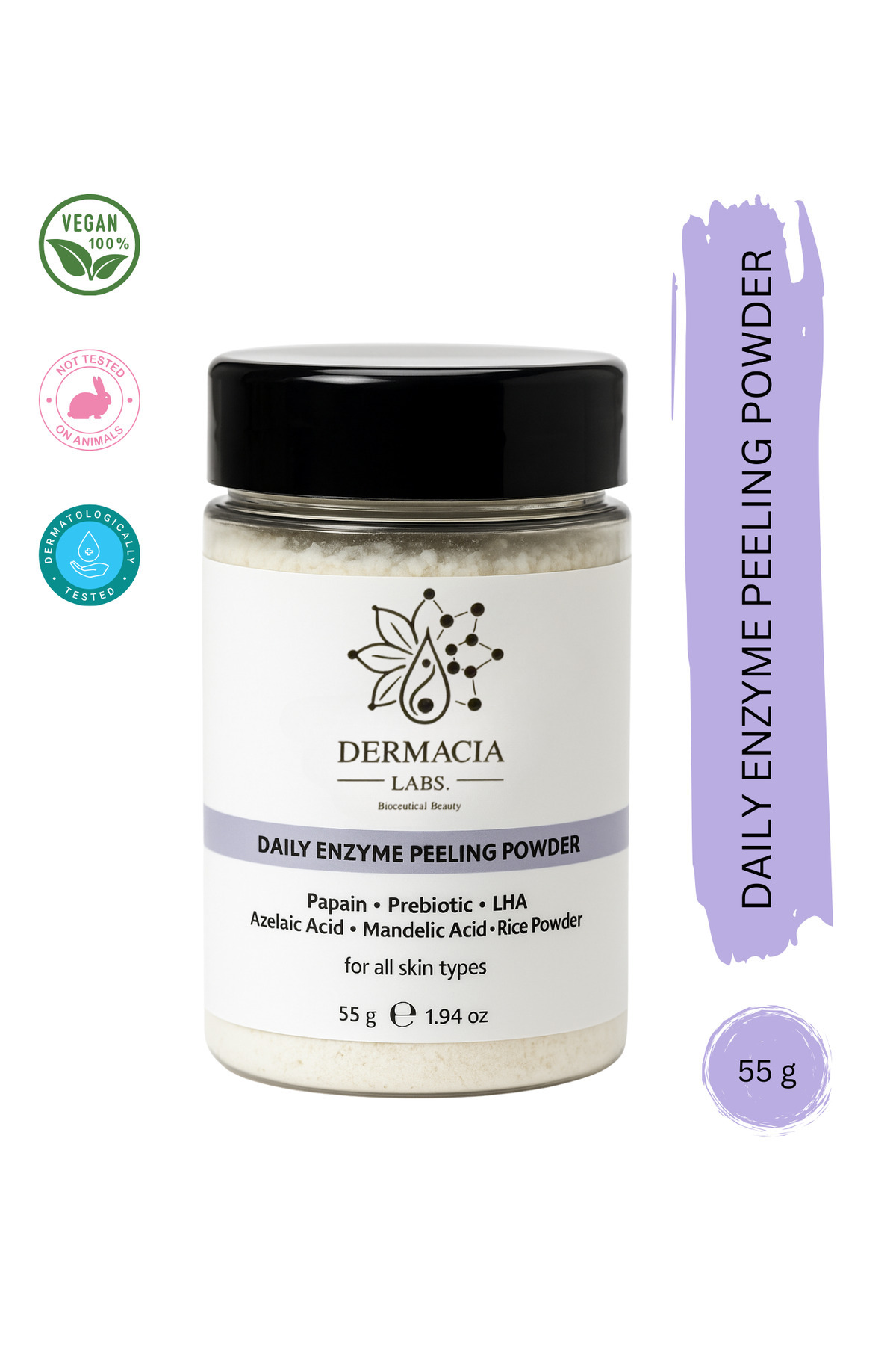 Dermacia Labs Enzim Peeling Powder - Aydınlatıcı ve Arındırıcı Peeling Toz Temizleyici 55 gr