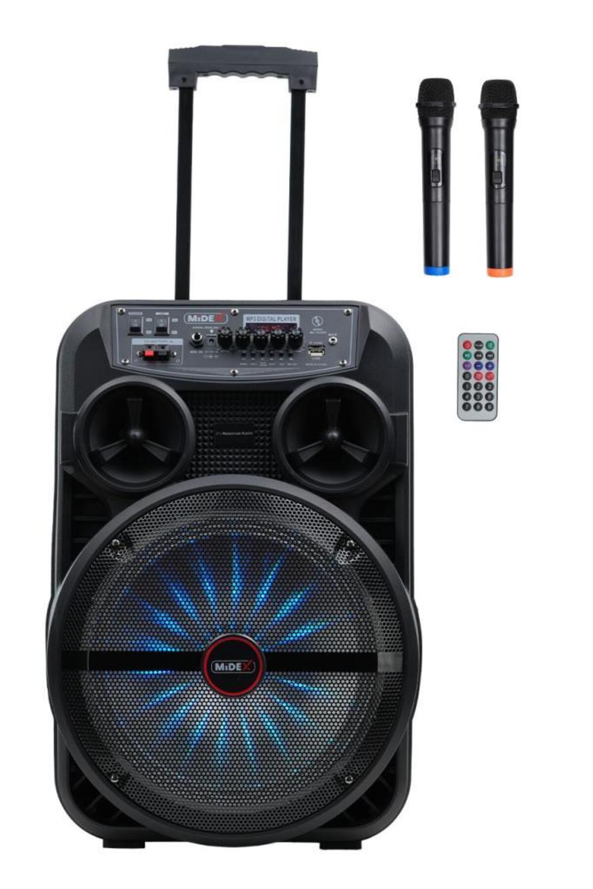 Midex MXR-280 Taşınabilir Mikrofonlu Işıklı Akülü Ses Sistemi