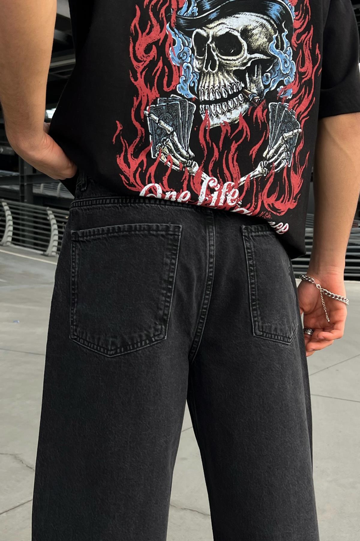 Flaw Wear  Basic Baggy Jean Antrasit - Görsel 4