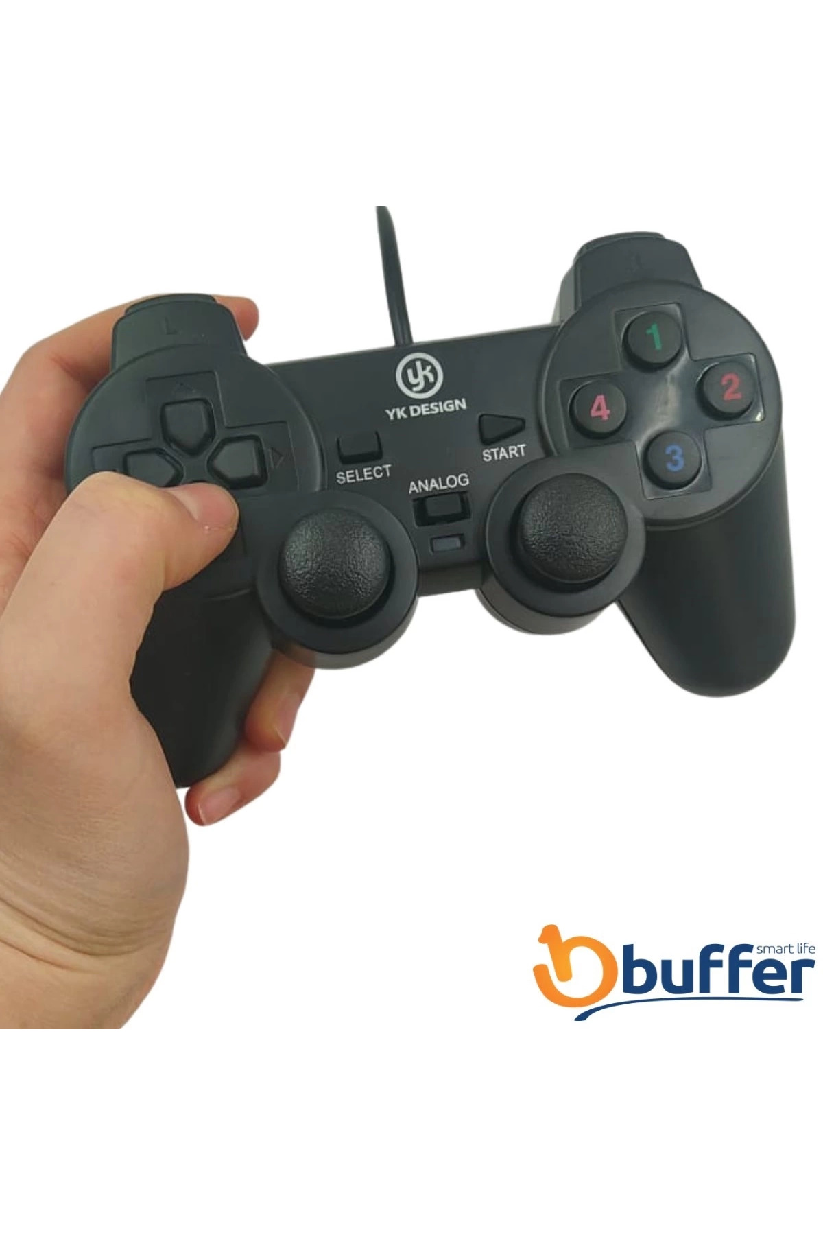 دسته بازی سیمی USB با لرزش دوگانه، سازگار با کامپیوتر