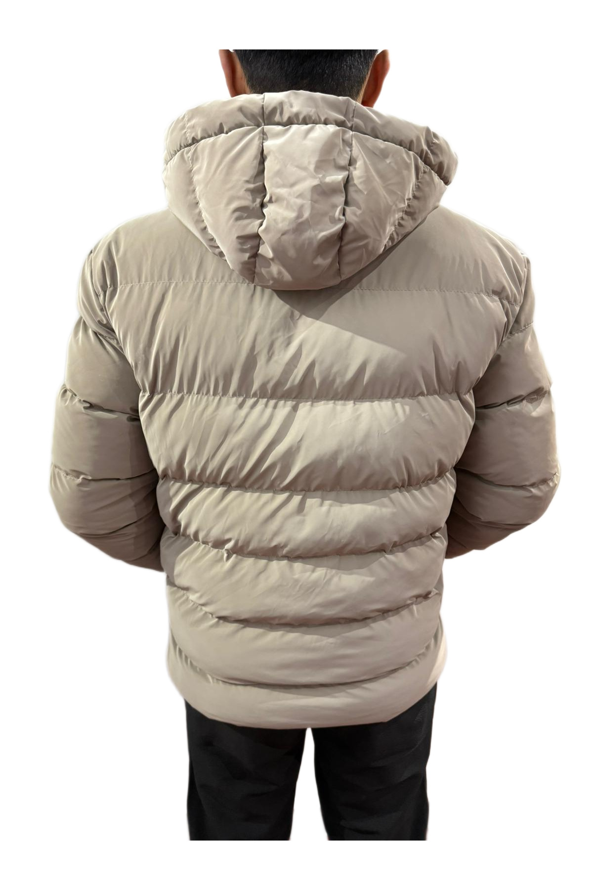 Nova Kumaş Kışlık Mont Polarlı Kapüşonlu Yeşil — سبز mont205 — تصویر 4 از 5