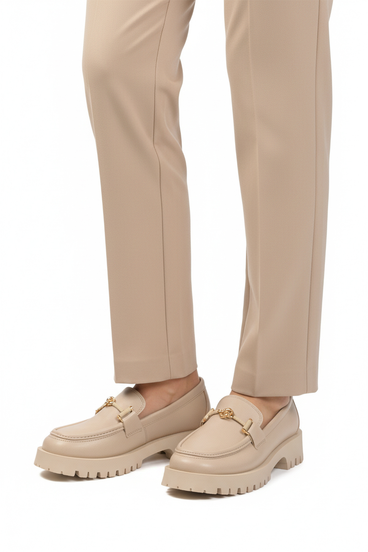 AYAKMOD Beige Skin Thick Sole Women's Casual Shoes 547825 Z