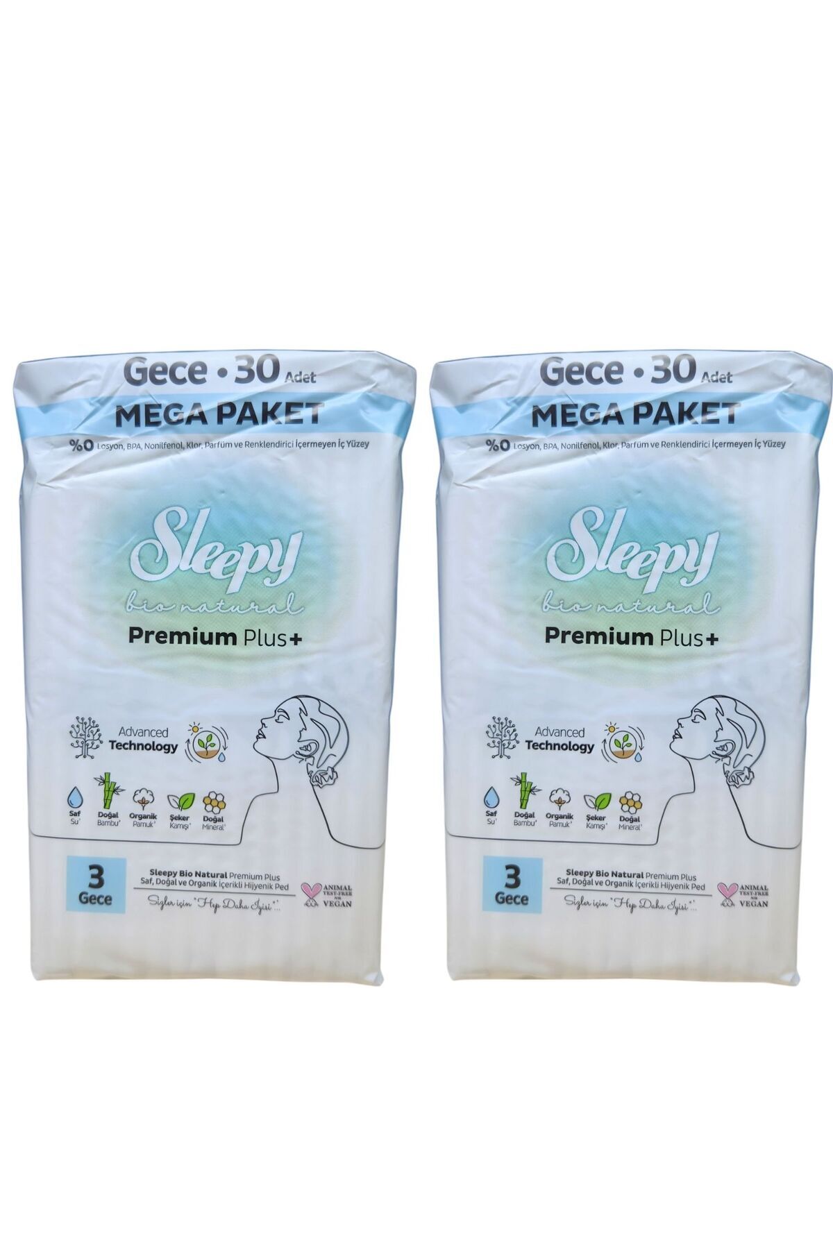 Sleepy Bio Natural Gece 30'lu x 2 Adet