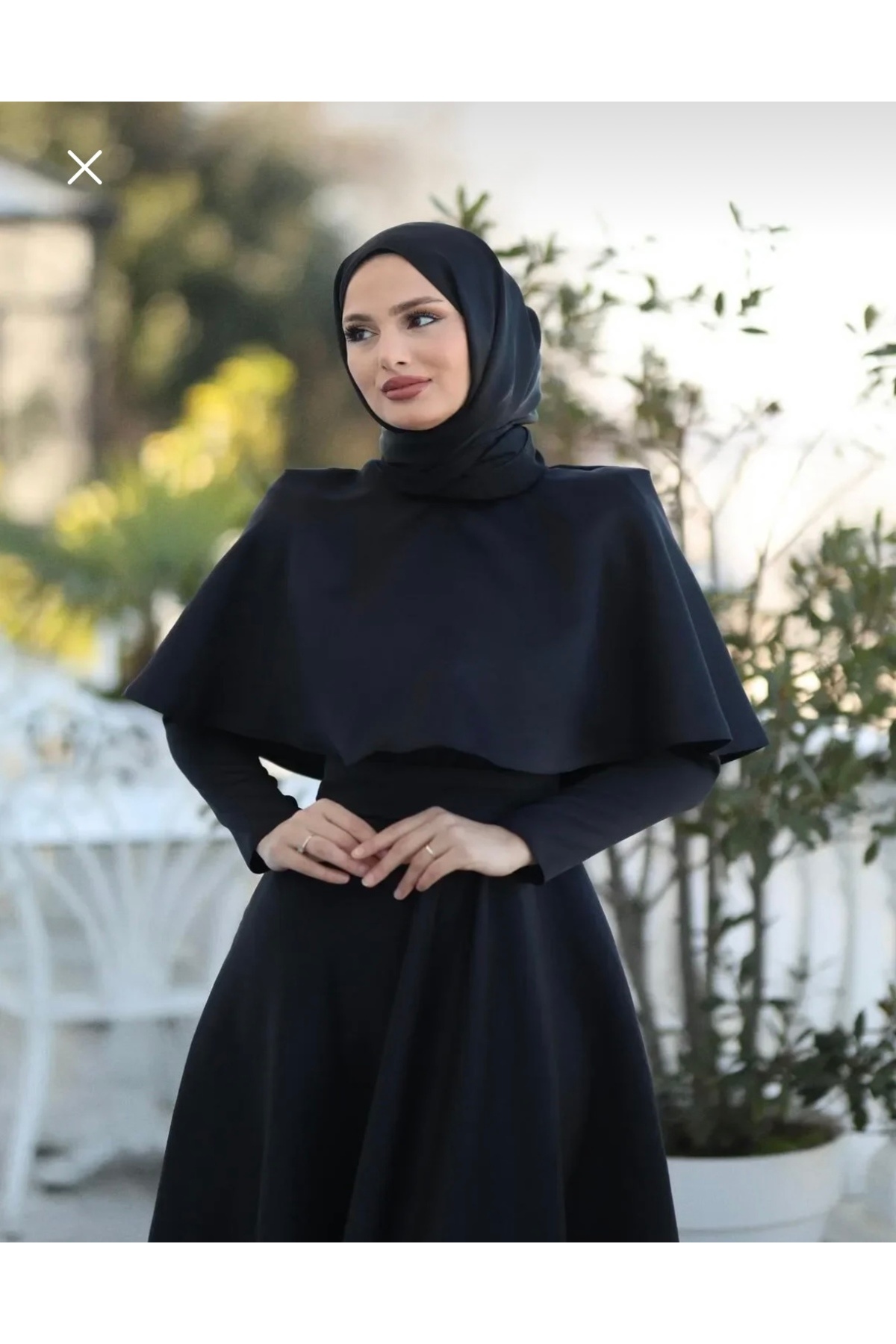 VAIMONI MODA KADIN PELERİN DETAYLI BELLE TESETTÜR ABİYE