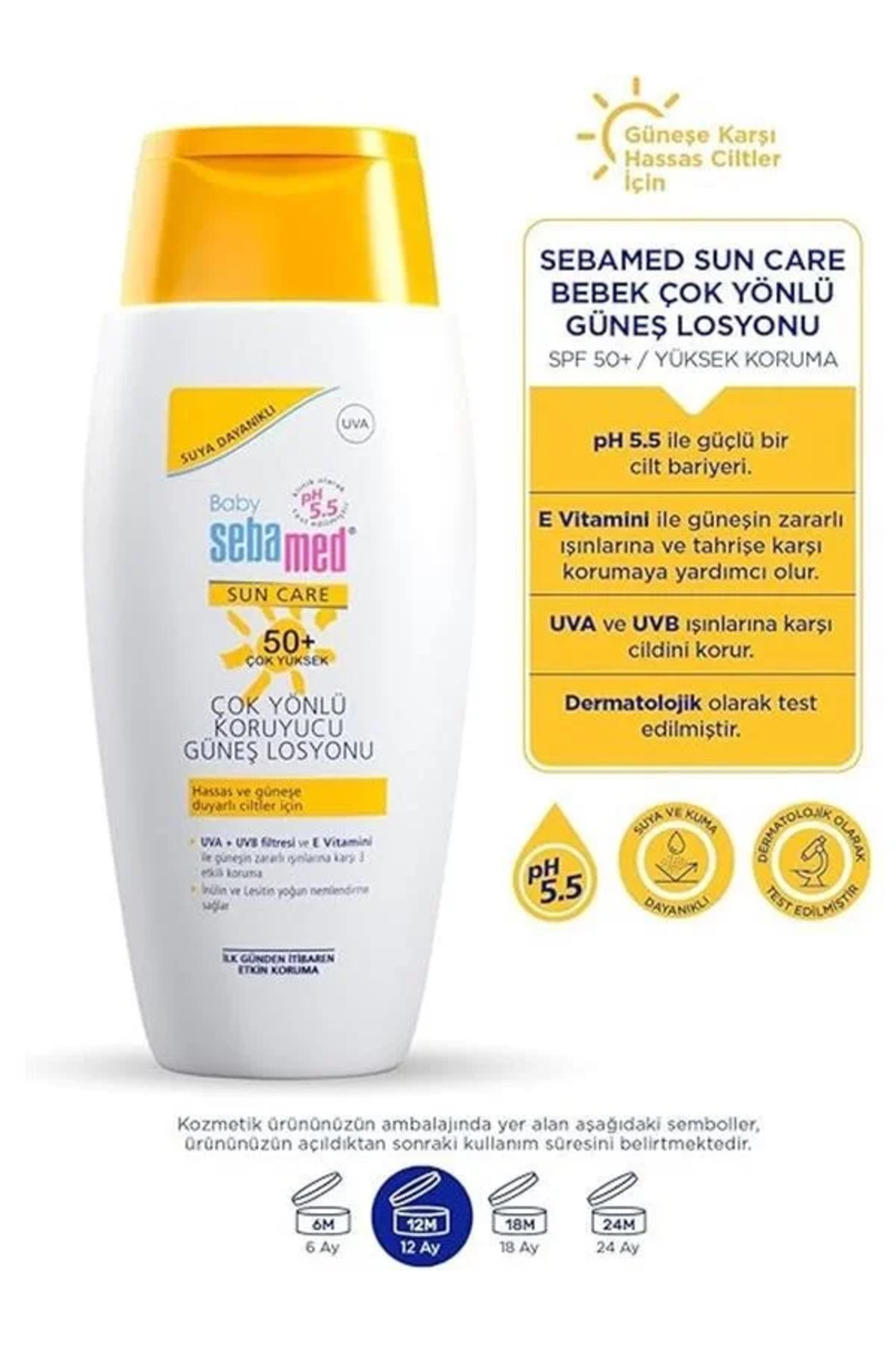 Baby SPF 50+ UVA - UVB Filtresi ve E Vitamini Etkili Çok Yönlü Koruyucu Çocuk Güneş Losyonu — sdecskTM682ZB00UZ938C8 — تصویر 3 از 5