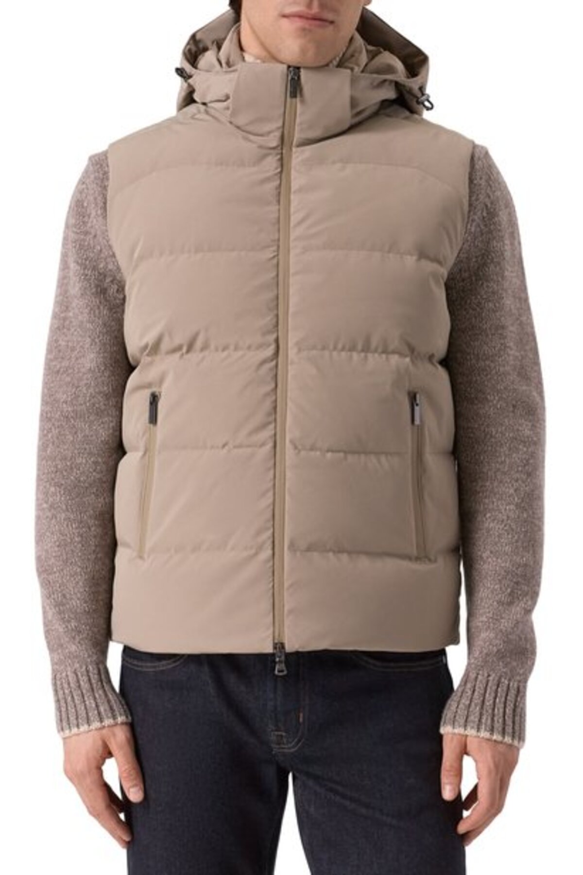 پال اند شارک جلیقه مردانه طرح‌دار، پددار و کلاه‌دار، بژ ۱۵۳۱۲۰۰۶-۱۲۸