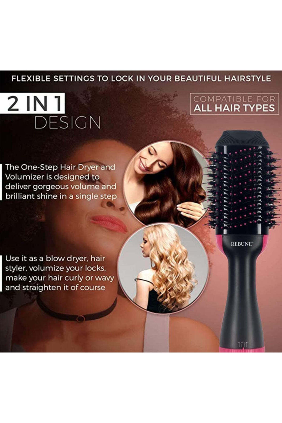 ريبون مصفف شعر احترافي موديل RE-2089 Plus