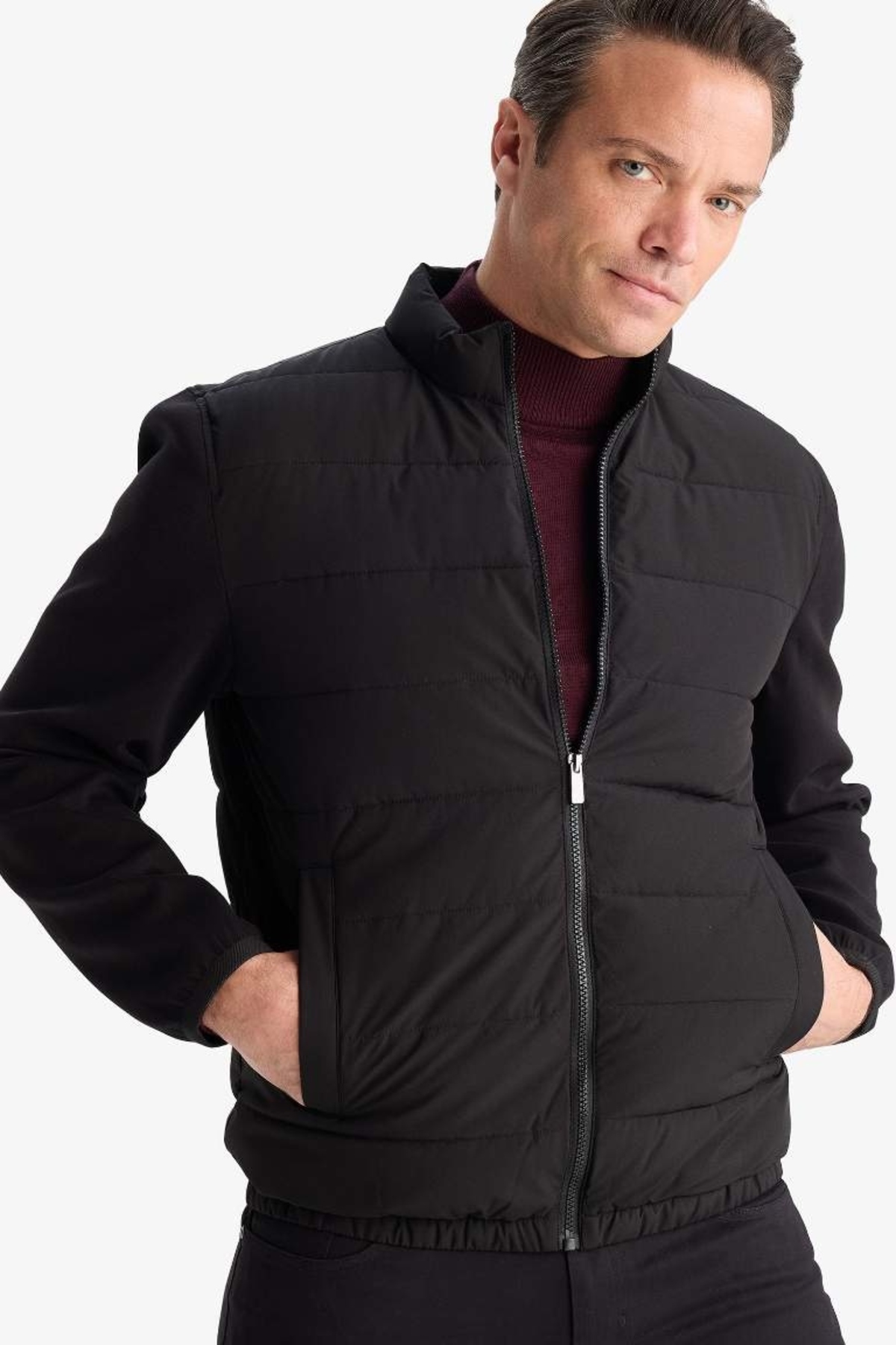 DeFacto Su İtici Rüzgar Geçirmez Slim Fit Siyah Erkek Mont D7532AX/BK27 — مشکی E801GY113365