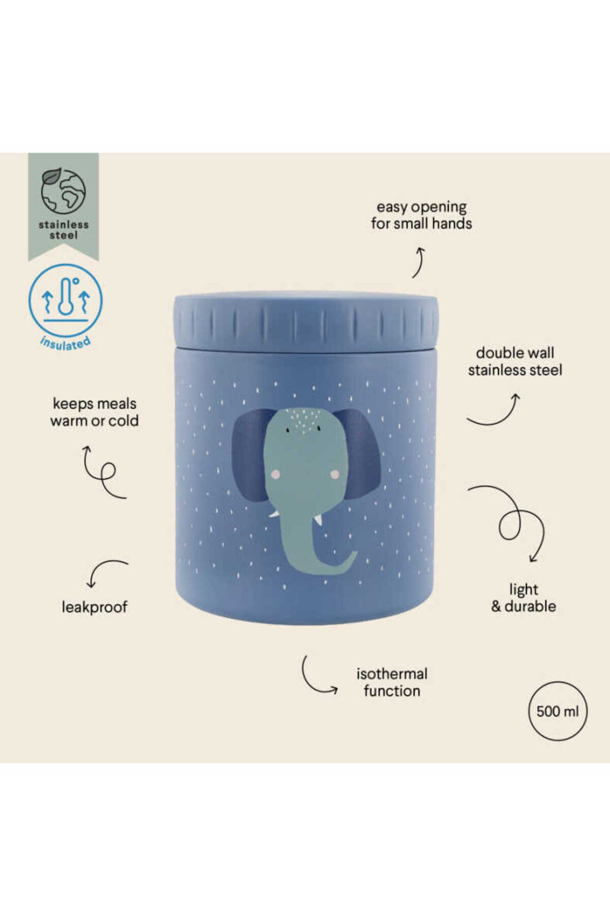 Trixie Termos Yemek Kabı 500ml - Mrs. Elephant 55-214 fotoğrafı 2 (önizleme)