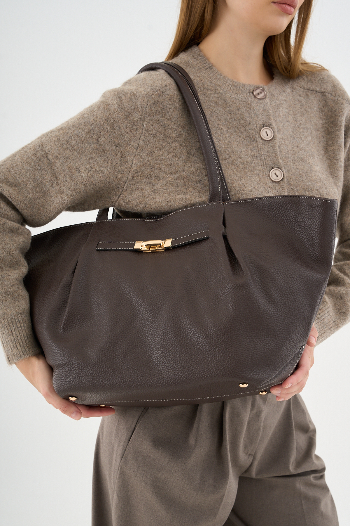 Çantacımstore Kadın Regular Tote Çanta Kahverengi