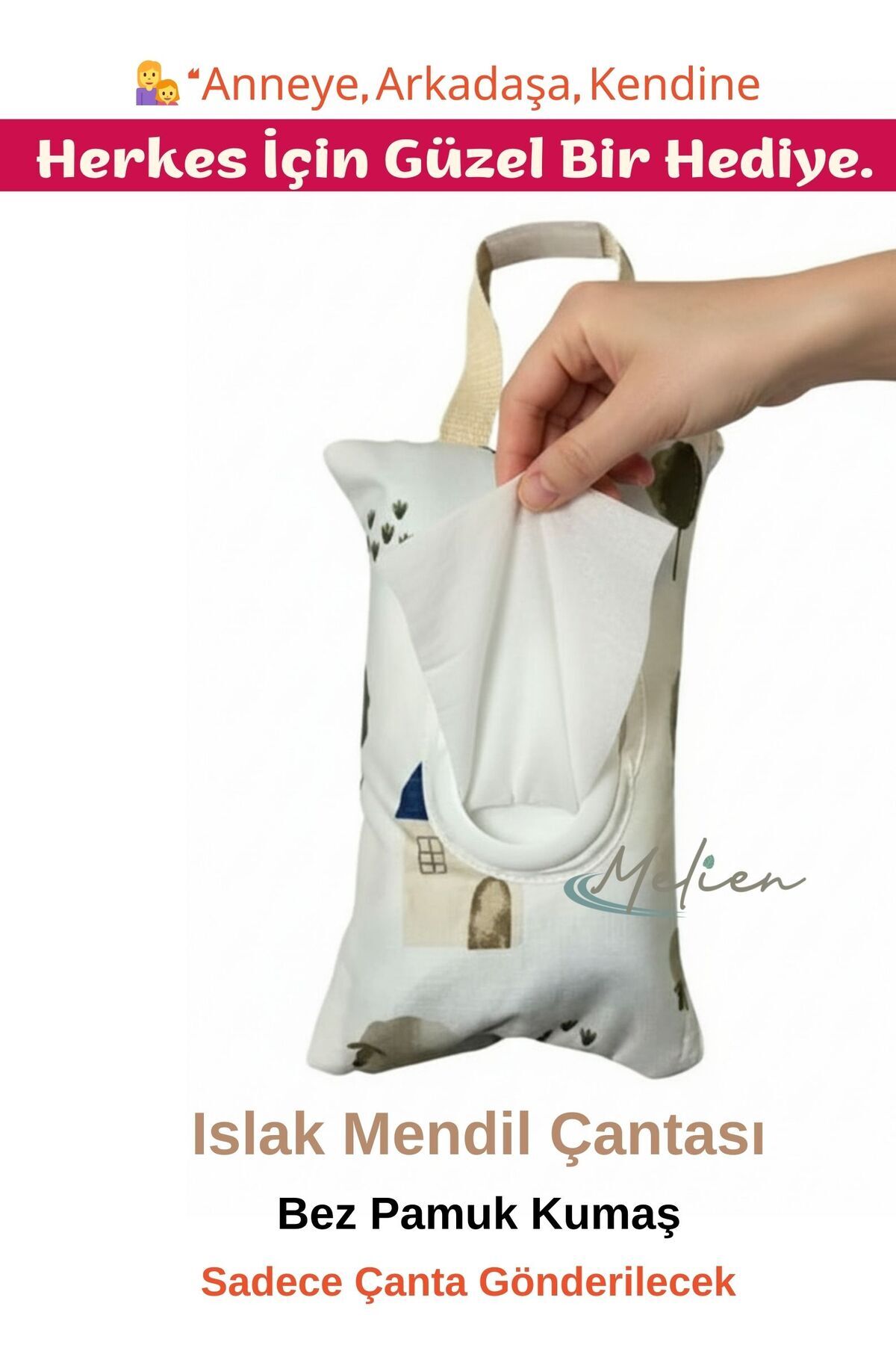 Melien Islak Mendil Saklama Çantası Arabada İşte Evde Seyahatte Kampta Bebek Arabasında Islak Mendil Kutusu fotoğrafı 3 (önizleme)