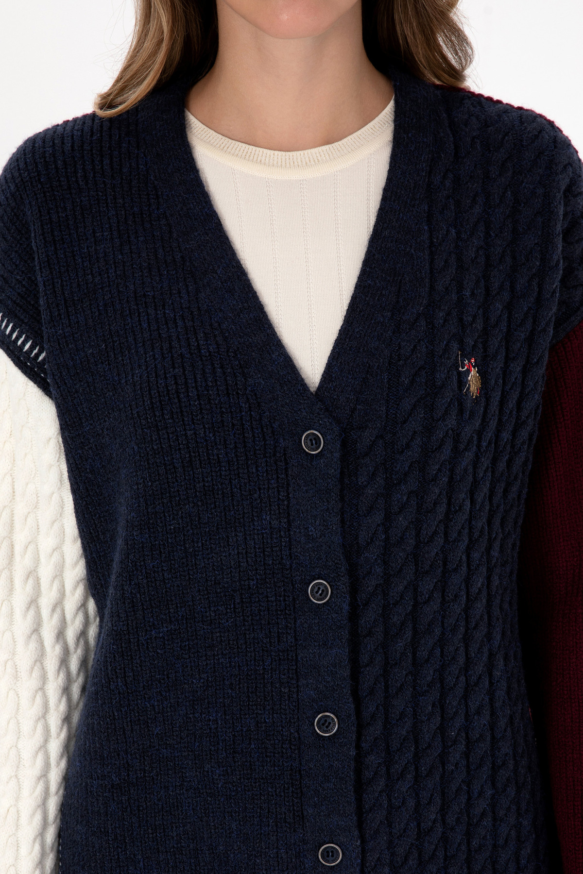 U.S. Polo Assn.  Kadın Lacivert Triko Hırka 50310761-VR033 - Görsel 6