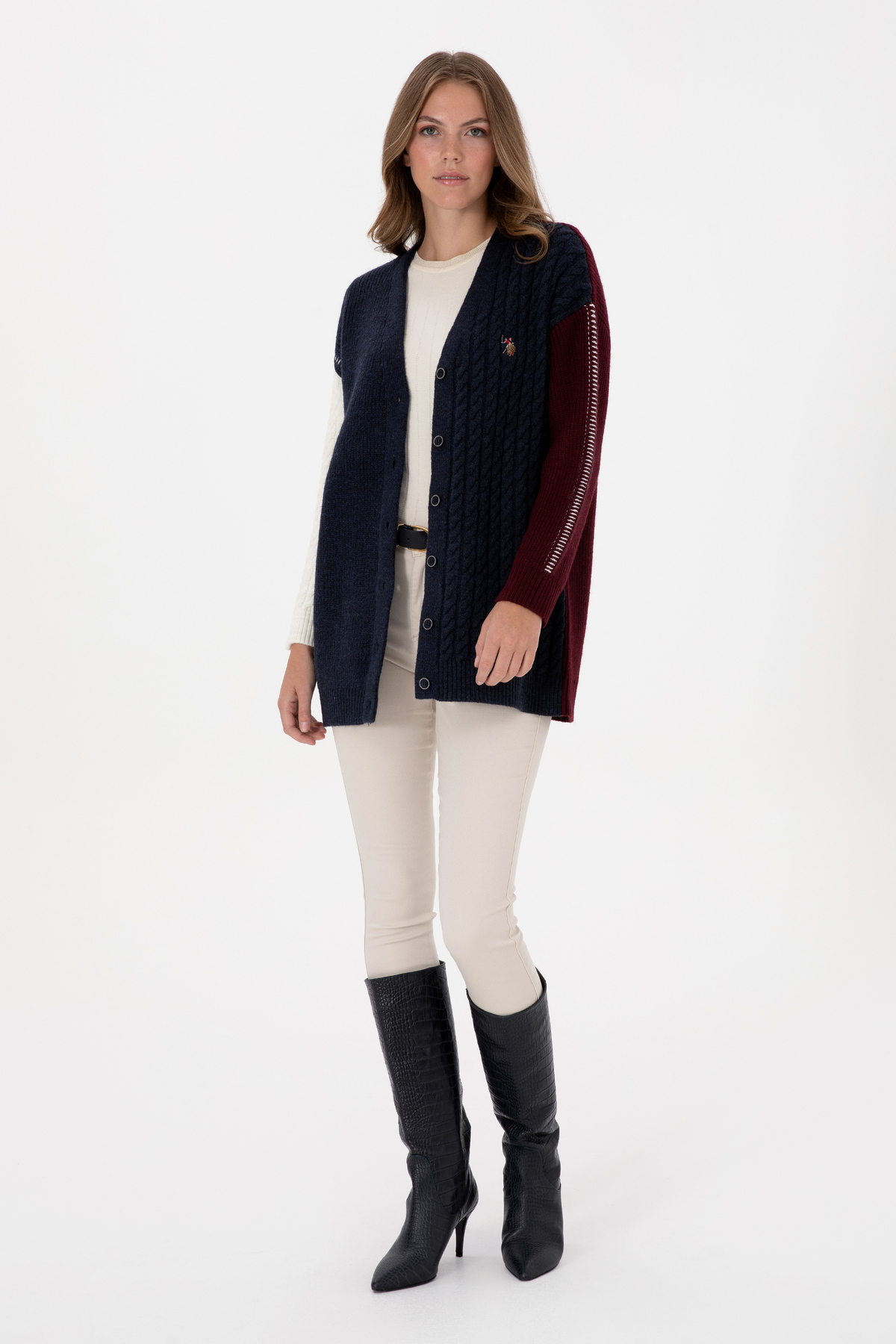 U.S. Polo Assn.  Kadın Lacivert Triko Hırka 50310761-VR033 - Görsel 4