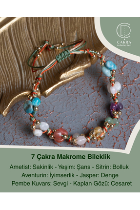 ÇAKRA DOĞAL TAŞ 7 Çakra Makrome Bileklik