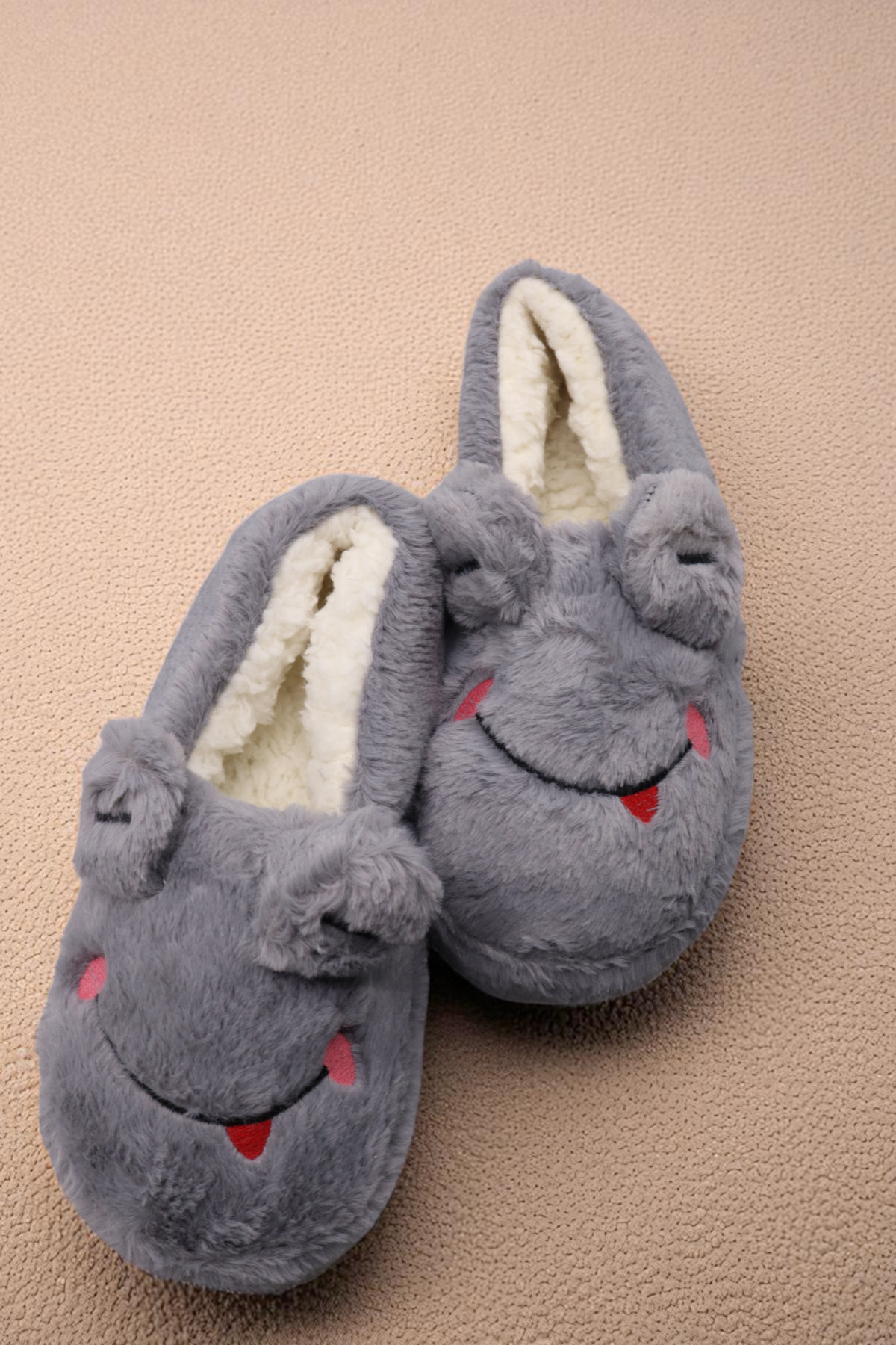 HFKY Unisex Kurbağa Model Panduf. Kaydırmaz Taban İçi Tüylü Panduf. görsel 7