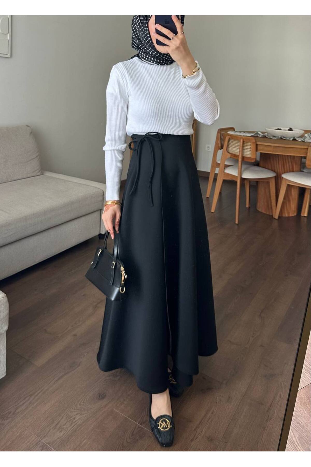 Molly Nelly  Kadın Yandan Bağlamalı Tesettür Uzun Etek - Görsel 4