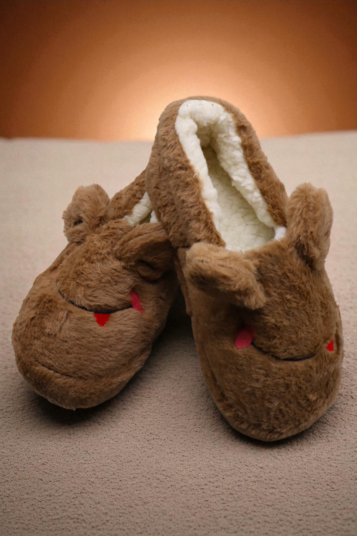 HFKY Unisex Kurbağa Model Panduf. Kaydırmaz Taban İçi Tüylü Panduf. görsel 5