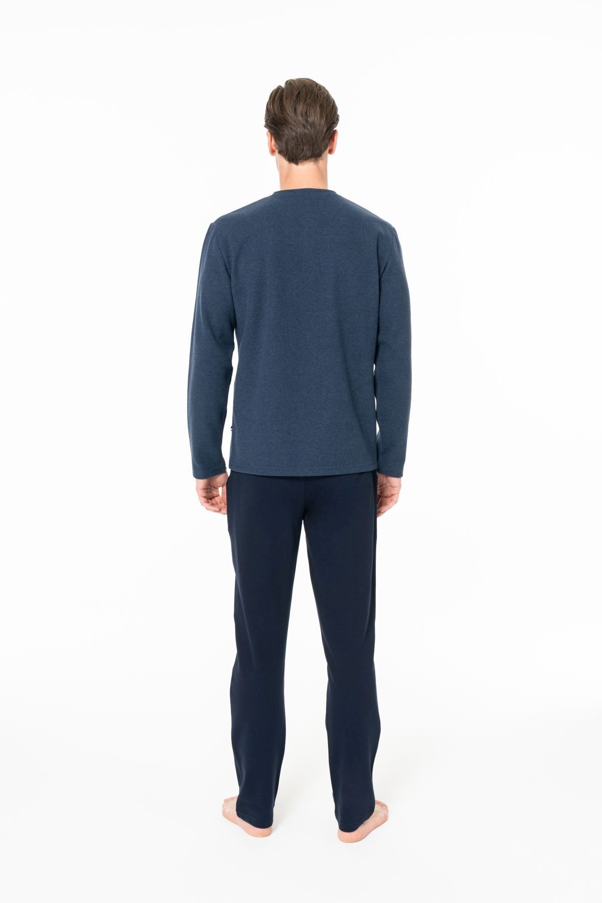 ست پیژامه و لباس خواب مردانه یقه دکمه دار | یو اس پولو U.S. Polo Assn. USP18966 TR - تصویر 4