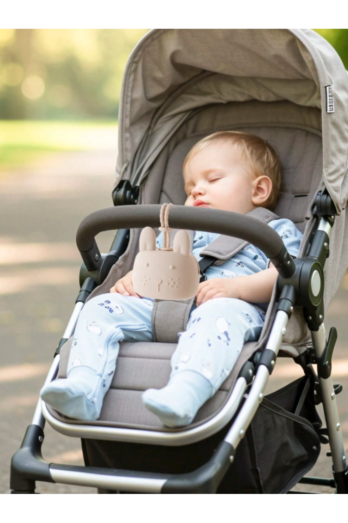 The Cloudish Shop Silikon Emzik Saklama Kutusu Emzik Tutucu Taşınabilir Askılı TAVŞAN Desenli MAVİ fotoğrafı 5 (önizleme)