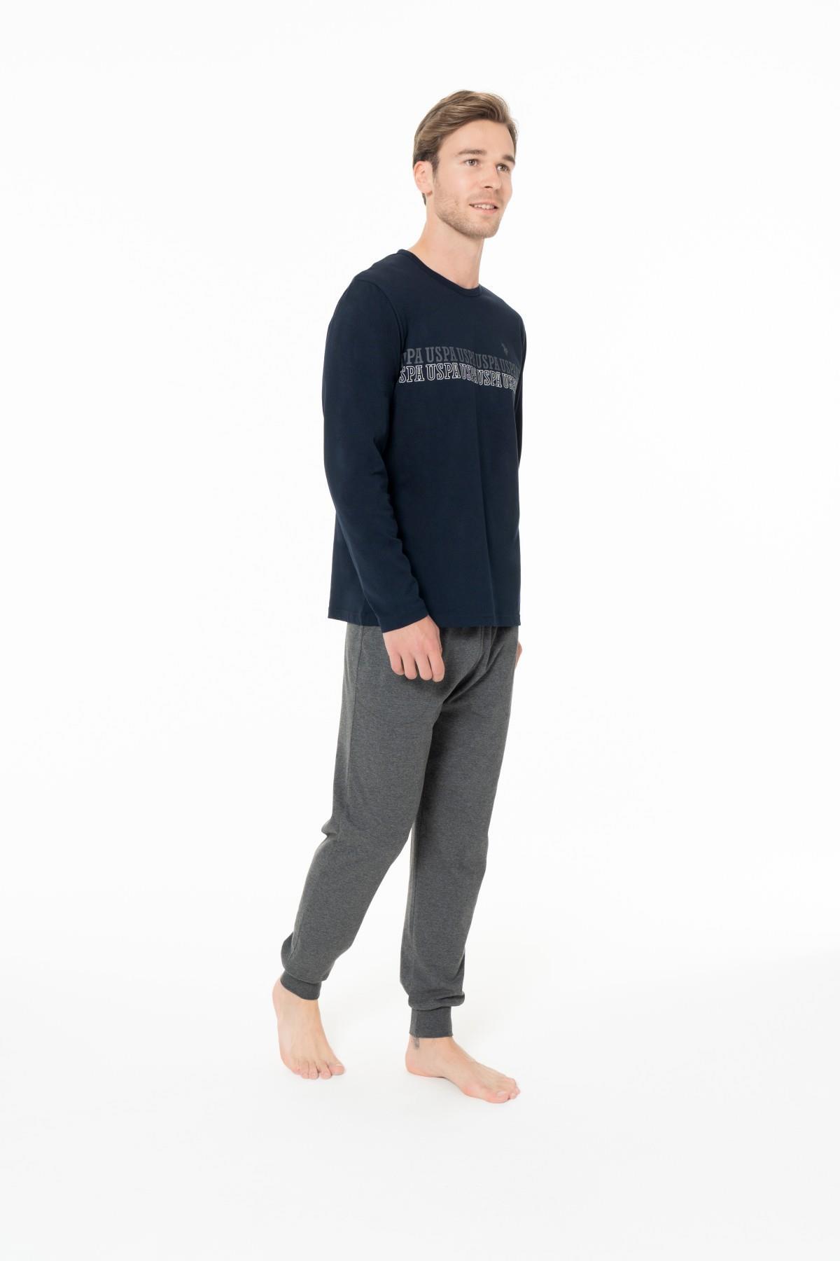 ست پیژامه و لباس خواب مردانه یقه گرد | یو اس پولو U.S. Polo Assn. USP18953 TR - تصویر 3