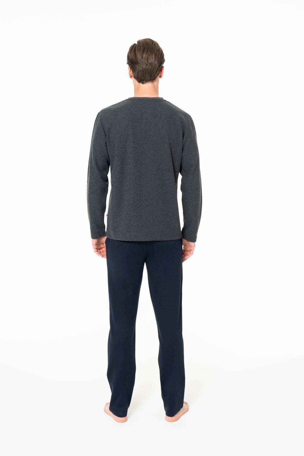 ست پیژامه و لباس خواب مردانه یقه دکمه دار | یو اس پولو U.S. Polo Assn. USP18966 TR - تصویر 4