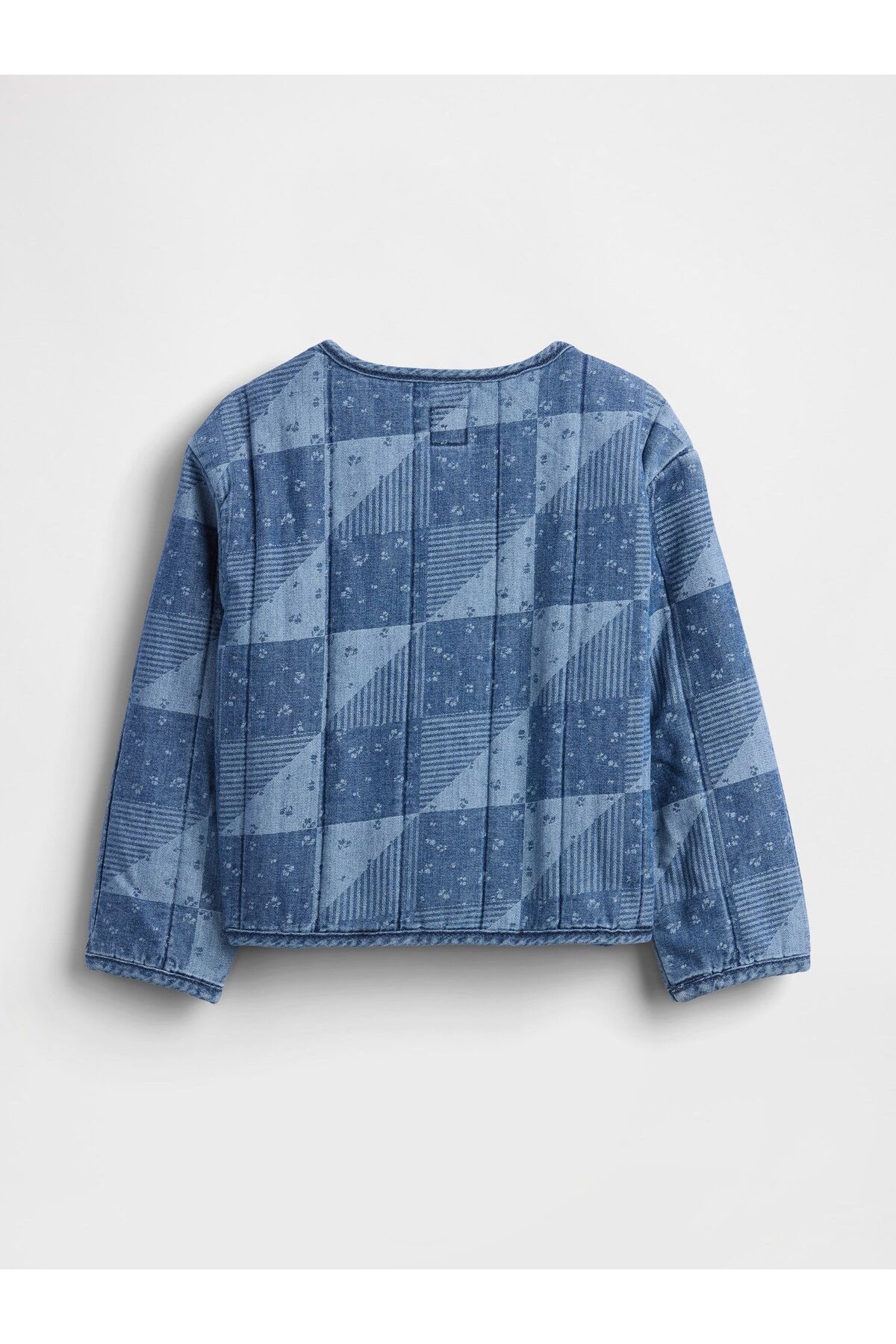 GAP Kız Bebek Lacivert Kapitone Patchwork Denim Ceket fotoğrafı 4 (önizleme)