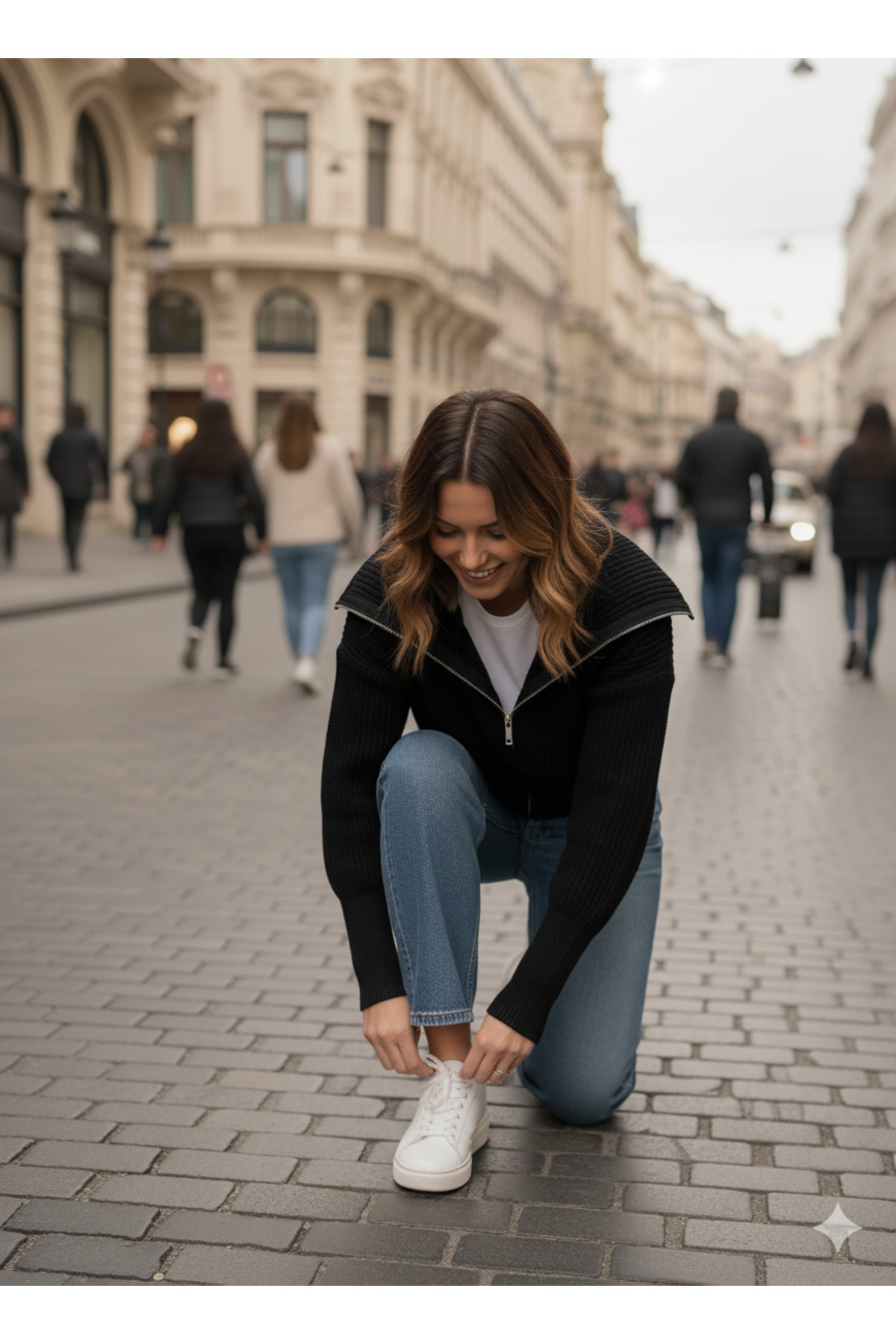 K-ODEA BUTİK TRIKO DÁMSKY KARDIGÁN NA ZIPS TMAVO MODRÝ