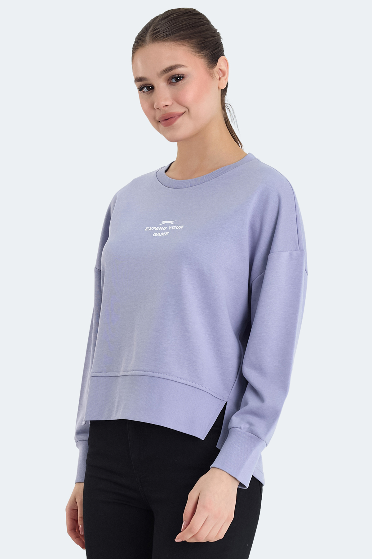 Slazenger VITAL 2 li set Kadın Oversıze Lila - Siyah Sweatshirt görsel 2