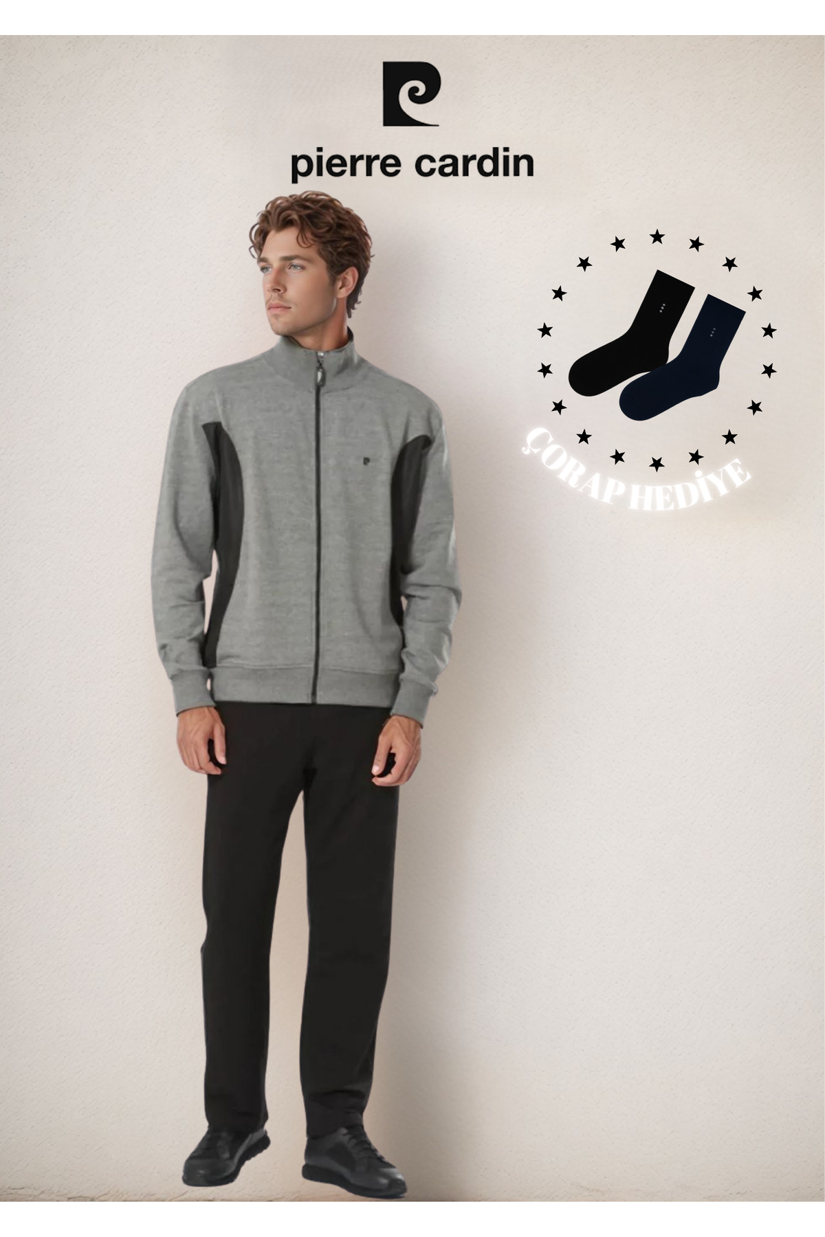 ست گرمکن ـ سویشرت و شلوار ورزشی مردانه راسته فاق نرمال آستین بلند | پیر کاردین Pierre Cardin OL.PC.7000.001 - تصویر 2