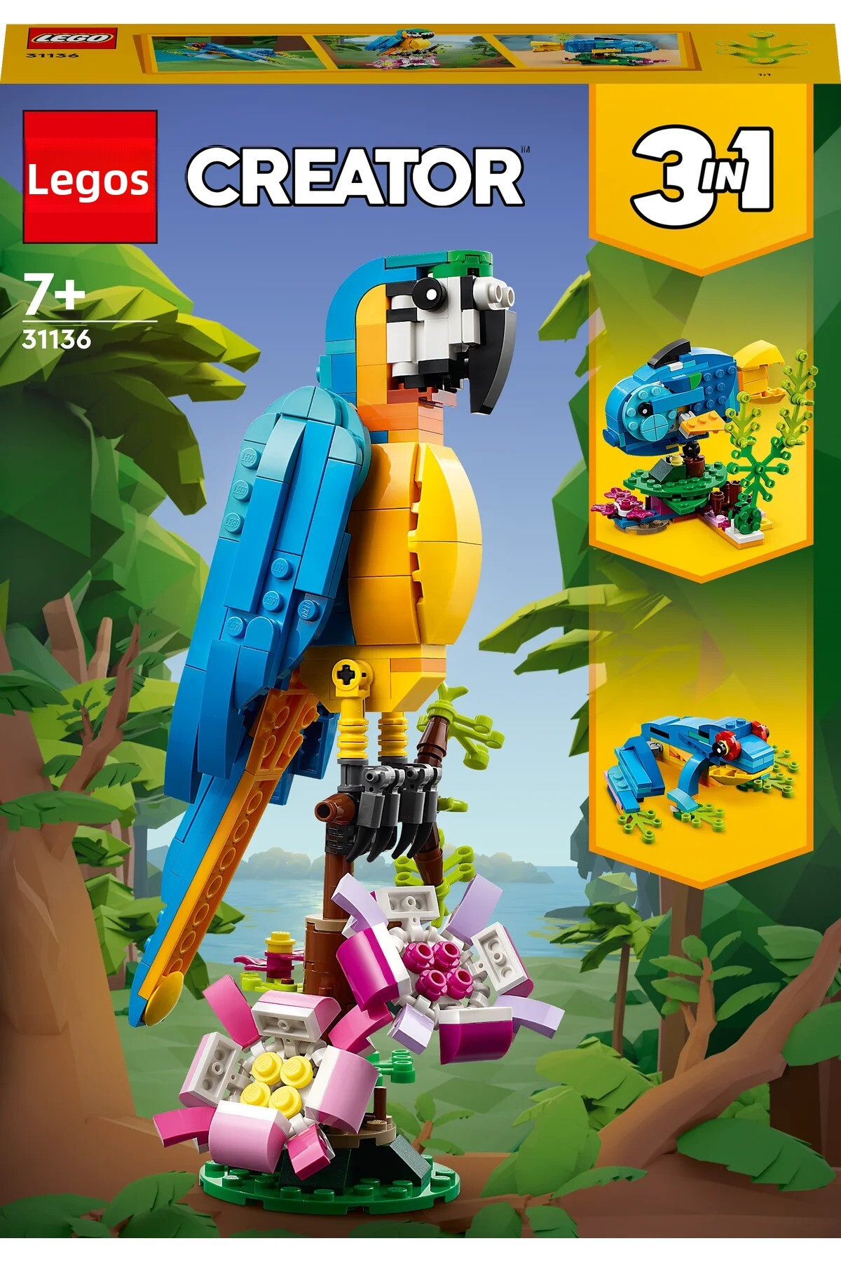 ® Creator 3 in 1 Exoticparrot 31136 – ست ساخت اسباببازی خلاقانه برای کودکان ۷ سال به بالا (۲۵۳ قطعه)
