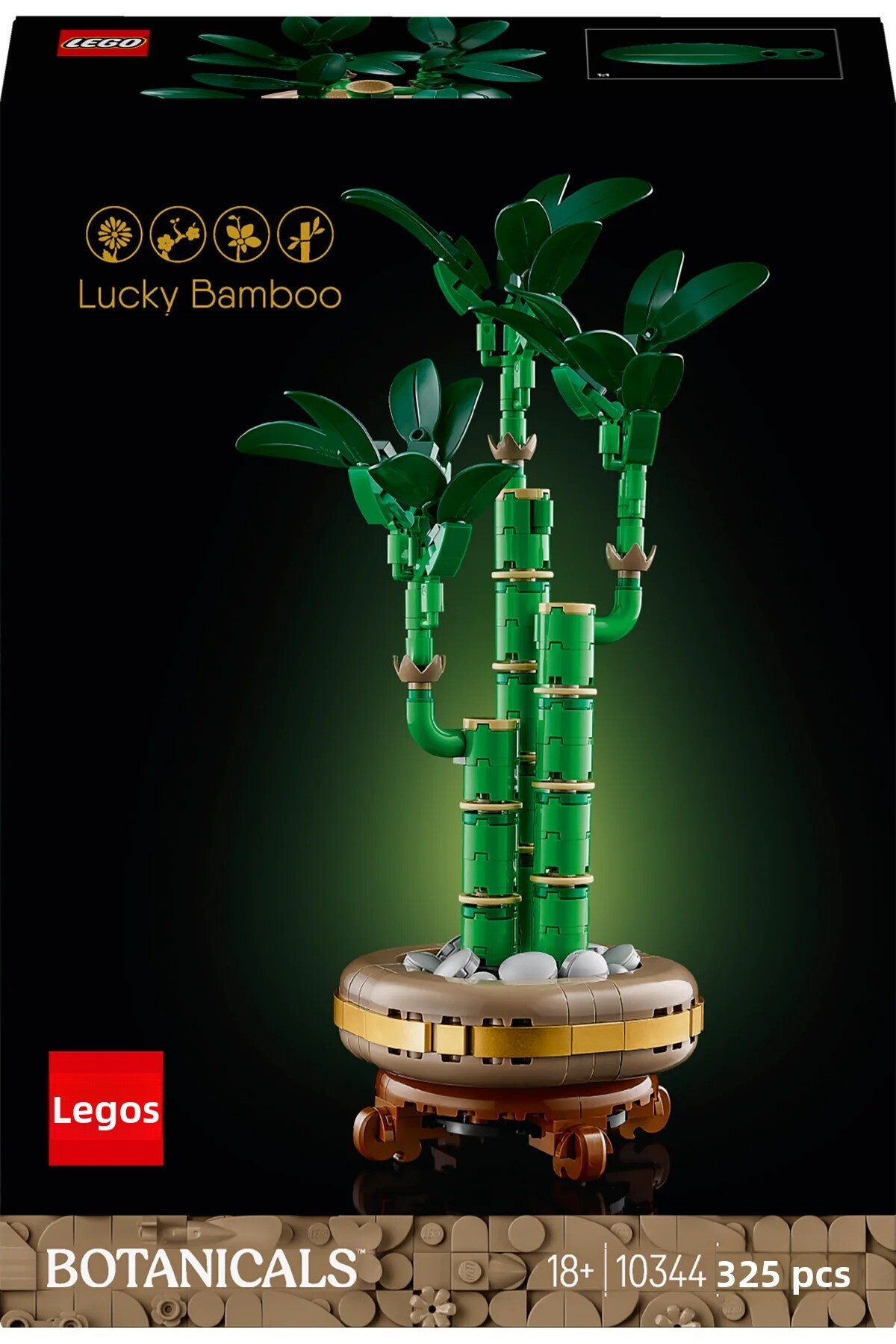 LEGO ®   Botanicals Lucky Bambu 10344 – sada na stavbu rostlin pro přírodní dospělé (325 kusů)