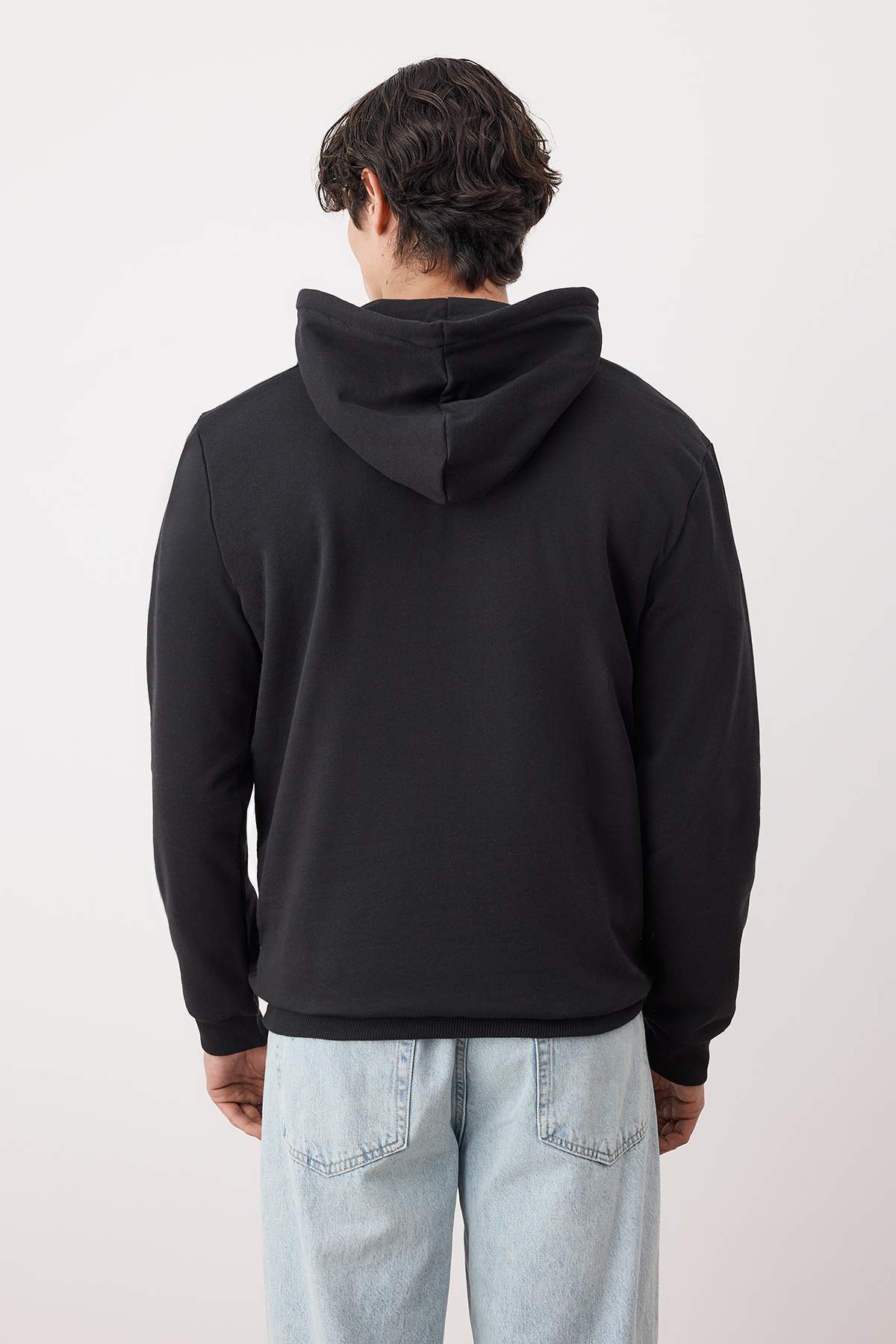 Trendyolmilla  Siyah-Lacivert 2'li Paket Kapüşonlu Regular Kesim İçi Polarlı Sweatshirt TMNAW24SW00000 - Görsel 6