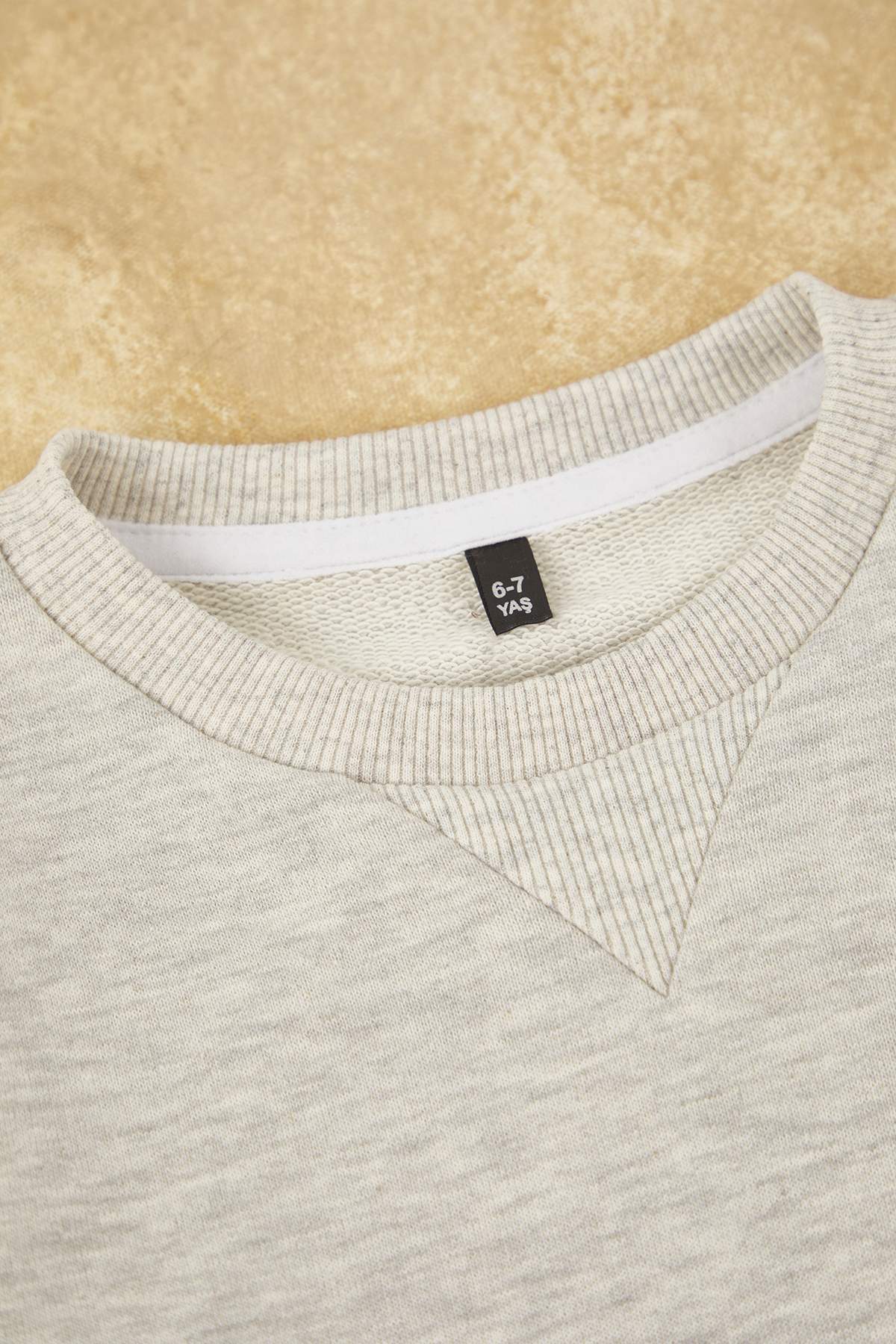 Trendyolmilla  Kar Melanj Animal Baskılı Regular Kalın/İçi Polarlı Kız Çocuk Örme Sweatshirt TKDAW26SW00050 - Görsel 4