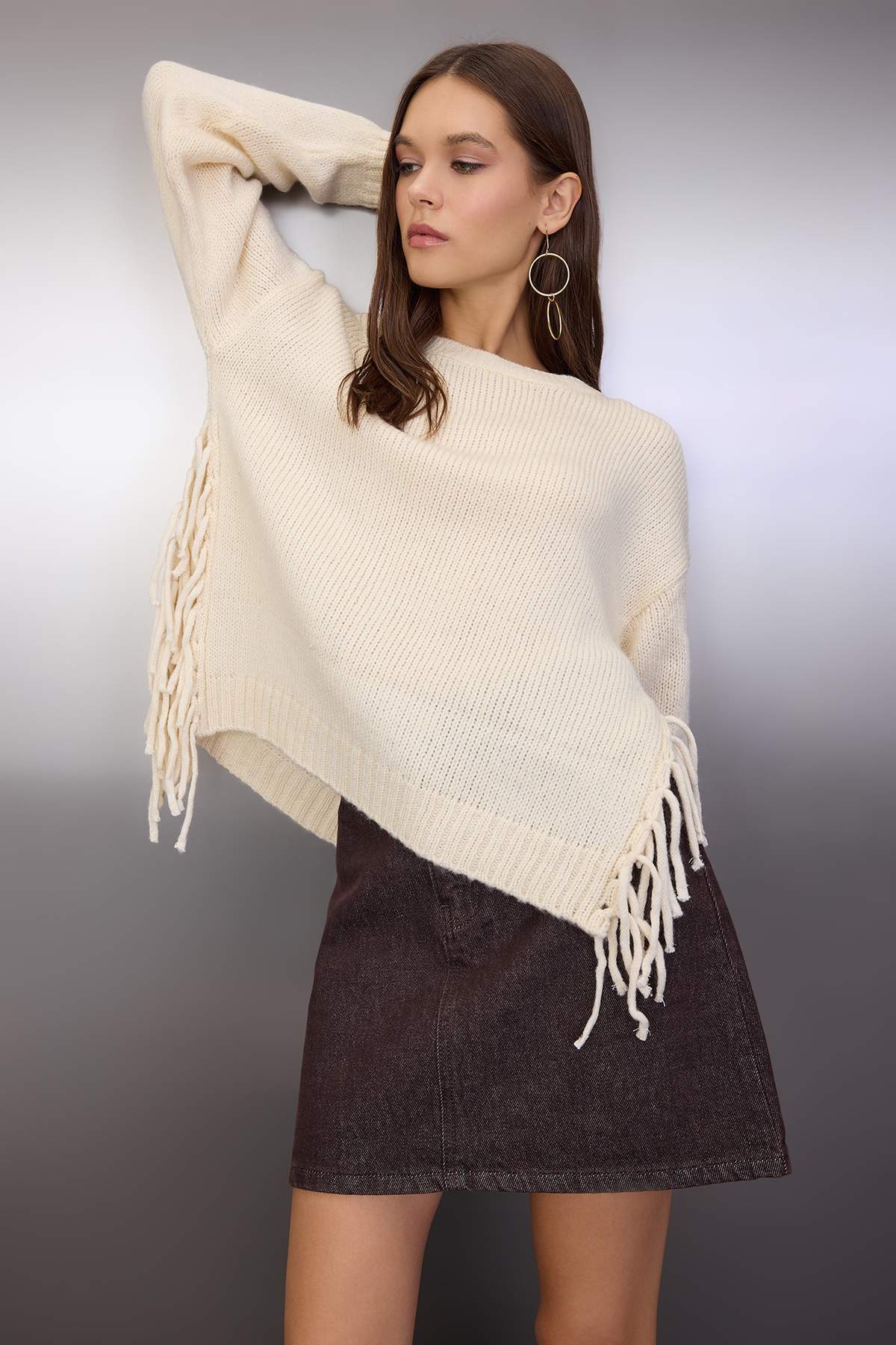 سترة تريكو منسوجة بنسيج ناعم