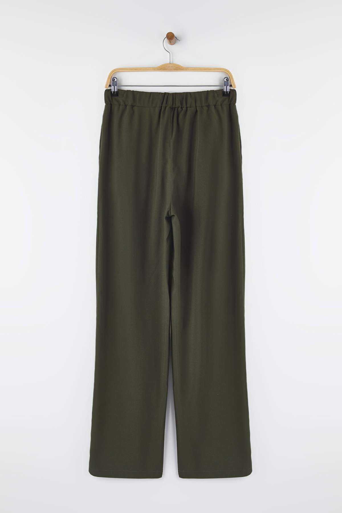 Trendyolmilla  Haki Beli Lastikli Wide Leg/Geniş Paça Pantolon TWOAW26PL00132 - Görsel 8