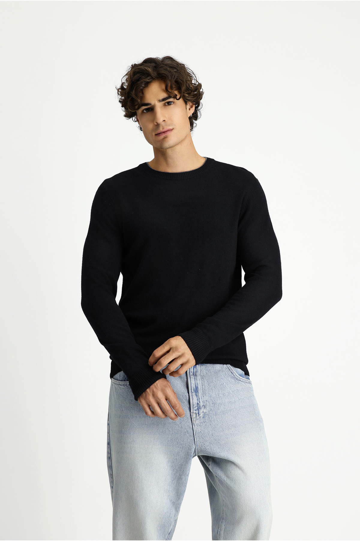 کیگیلی ژاکت بافتنی پشمی یقه گرد معمولی