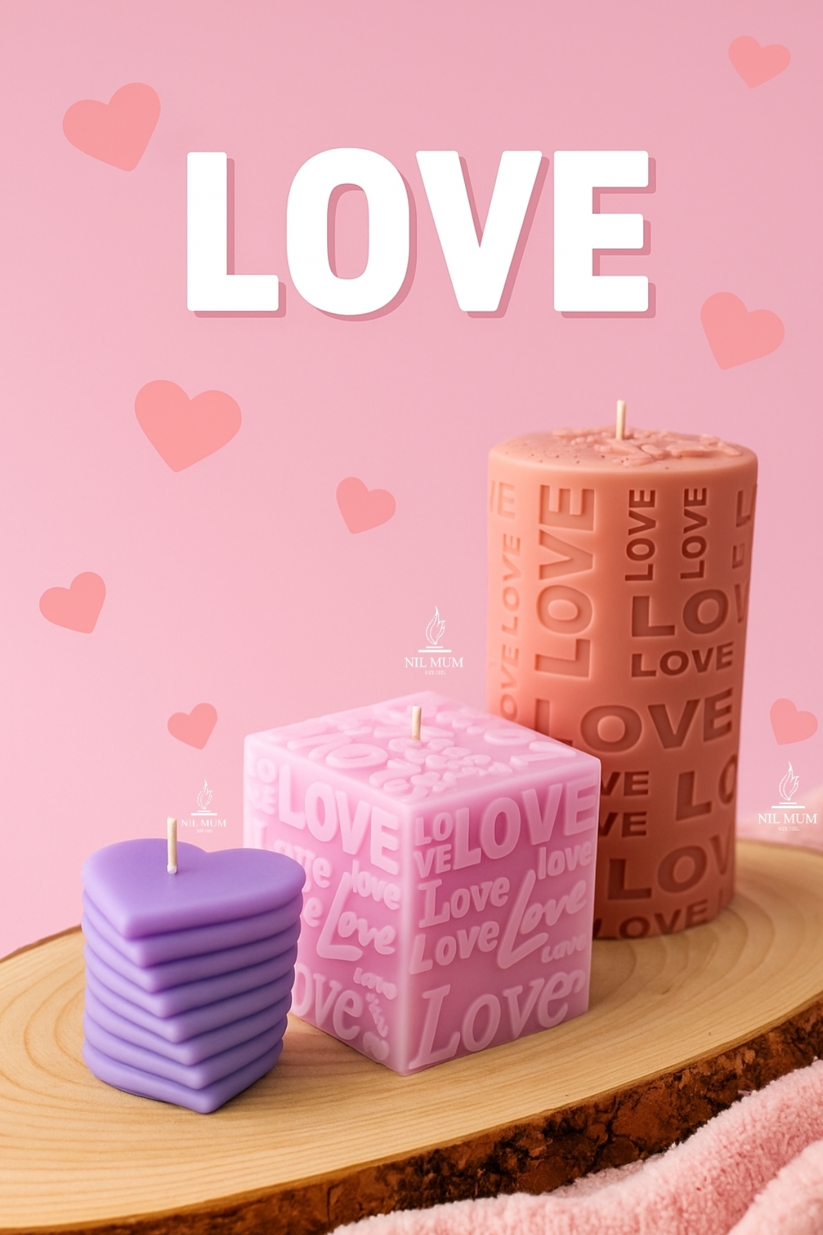 Love Set of 3 Candles | Three Candles, A Love Story |