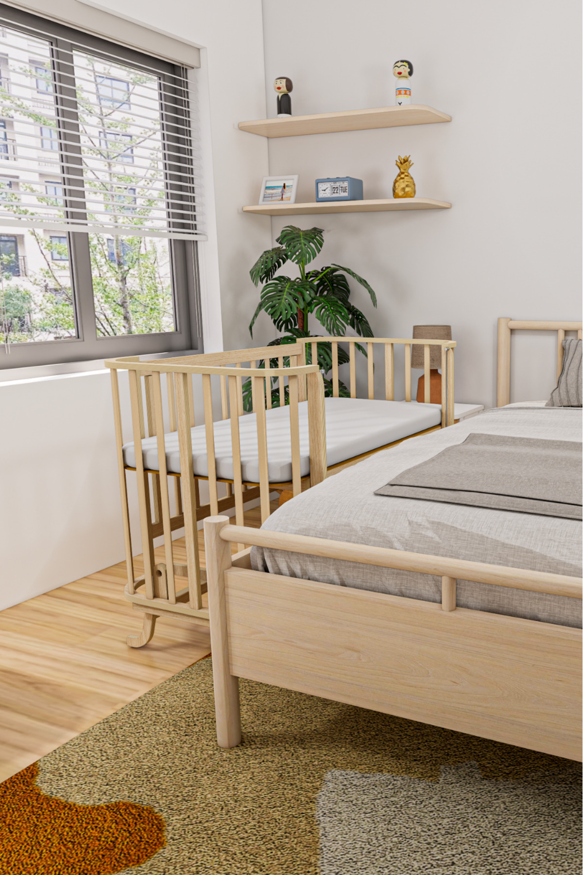 BebeK on For Mabela Beşik Ahşap Kahverengi Krem Örgü Koruma Set Ile fotoğrafı 7 (önizleme)