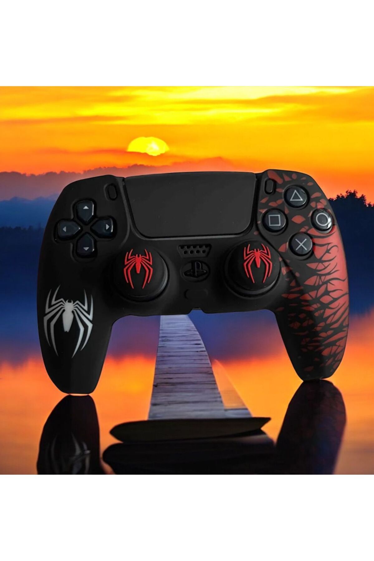 Doreka PS5 Dualsense Spider-Man Koruyucu Silikon Kılıf + Analog silikon Koruyucu