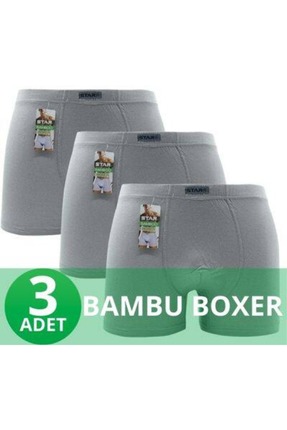 Star 3 LÜ ERKEK ORGANİK BAMBU PAMUKLU KEMER BOXER