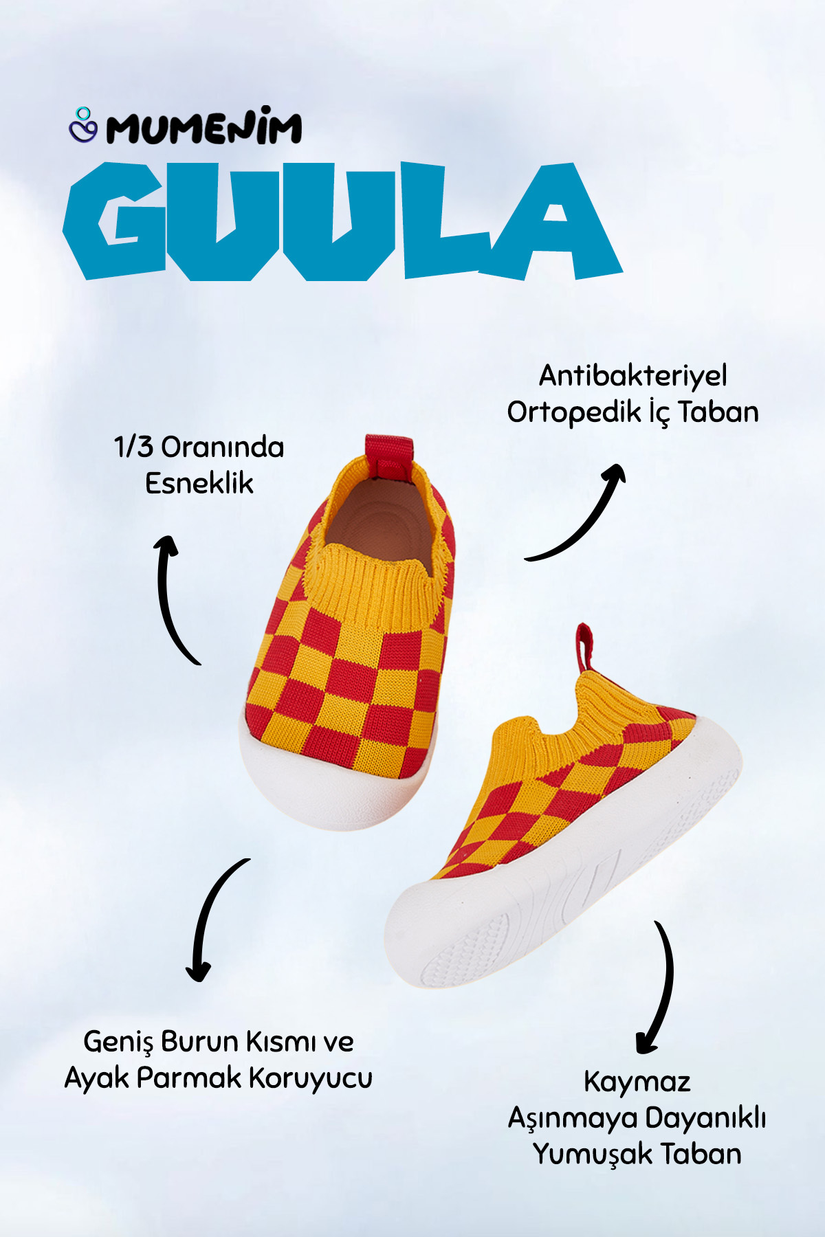 Mumenim Guula Unisex Bebek&Çocuk Bej-Vizon Rahat Kaydırmaz Ortopedik Taban İlk Adım Spor Ayakkabısı&Sneaker fotoğrafı 2 (önizleme)