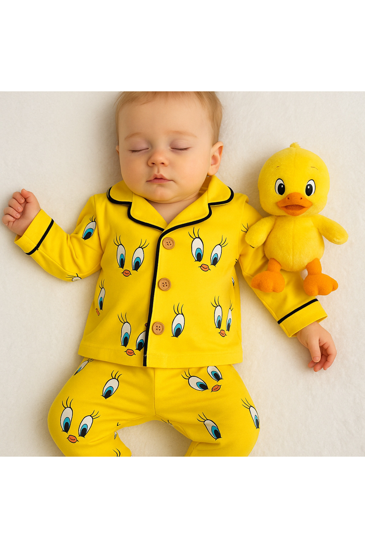 VERONA TARZ Kız Erkek Unisex Lüx Pijama Takımı Aly-Üst 2 Parça Canlı Desenleri Pamuklu fotoğrafı 4 (önizleme)