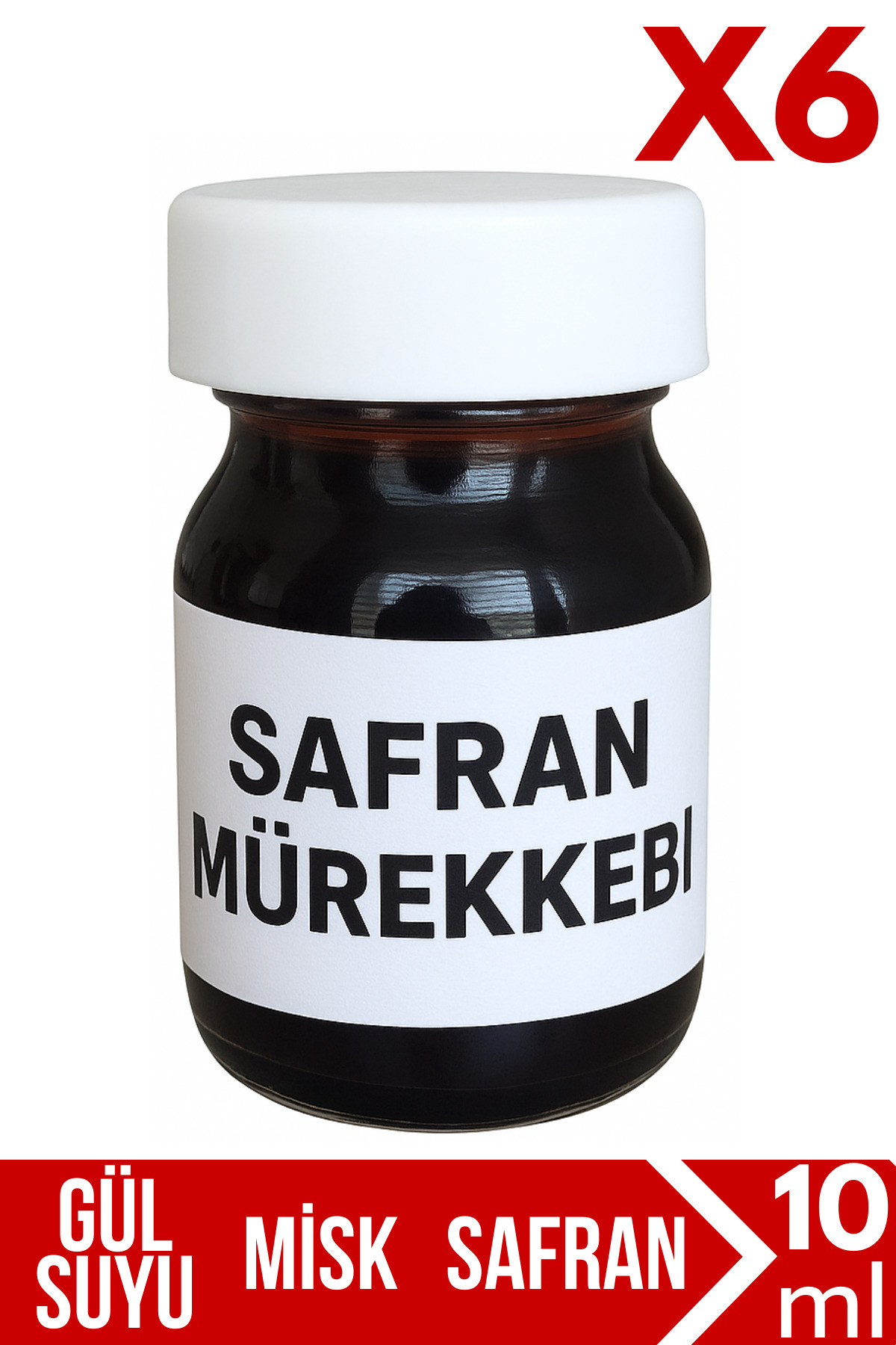 AKTARFAN 6 Adet Kırmızı Safran Mürekkebi Zaferan Zafran 10 ml