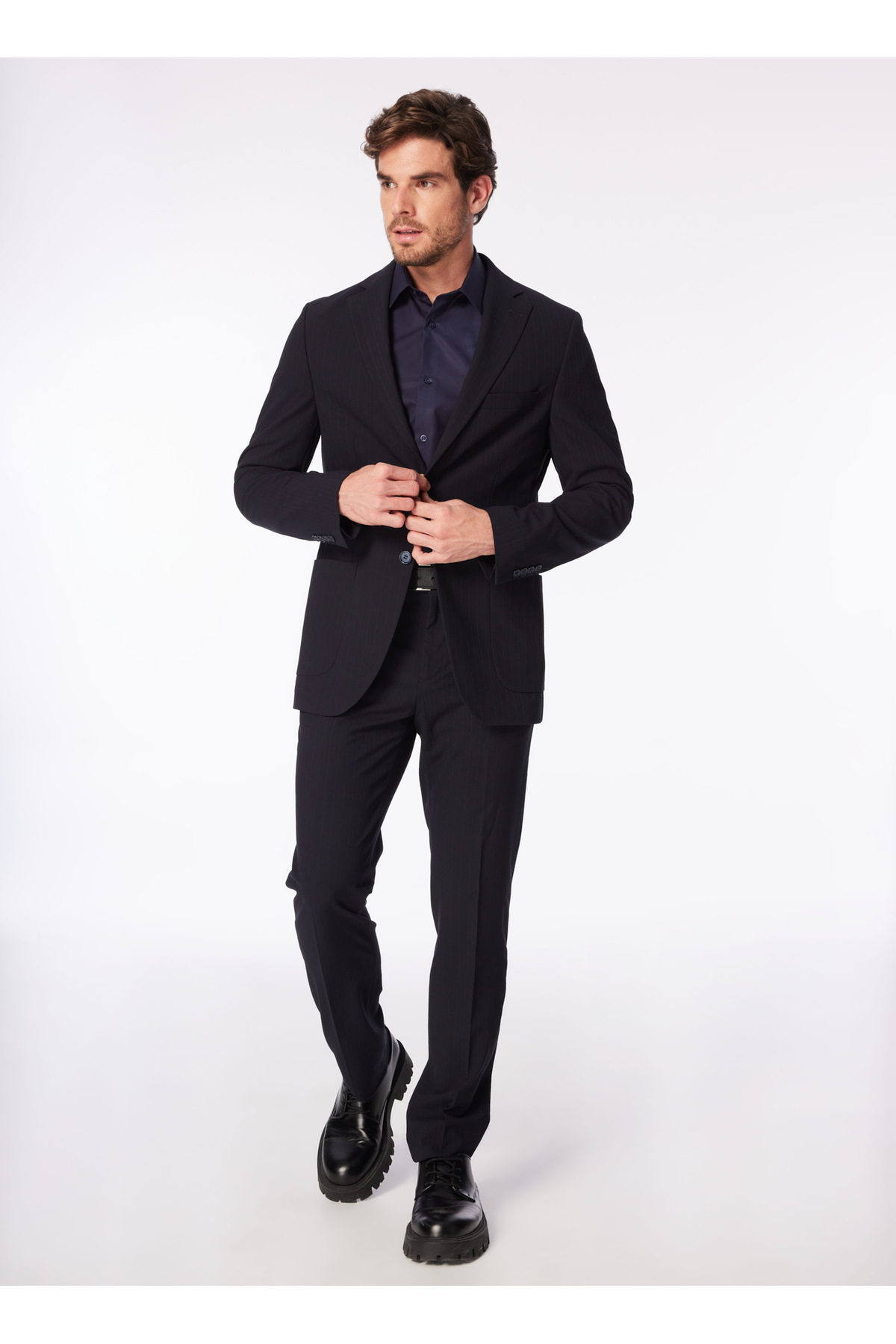 Fabrika Lacivert Erkek Mono Yaka Slim Fit Takım Elbise F4SM-TKM 0361 — سرمهای 5003085557