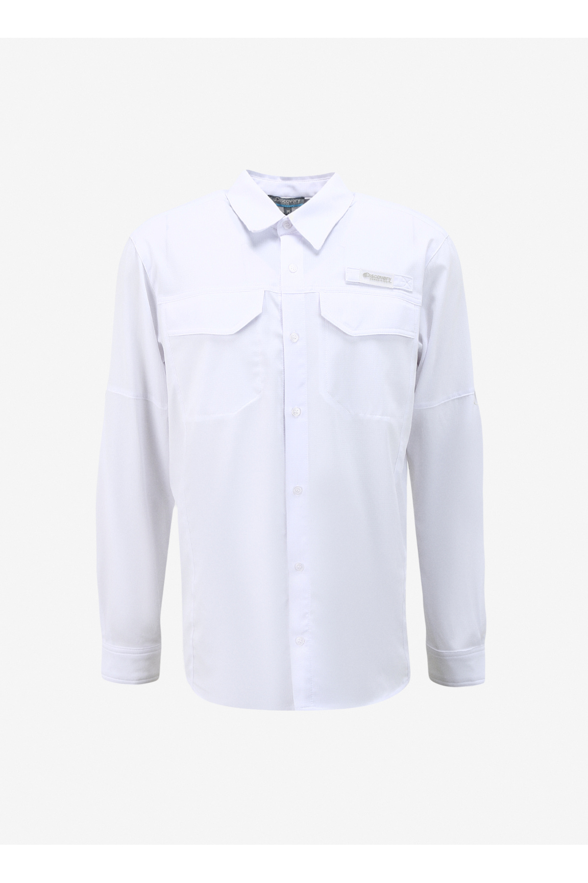 دیسکاوری اکسپدیشن پیراهن مردانه سفید طرح‌دار رنگ روشن با روکش UV مدل D4SM-GML3231